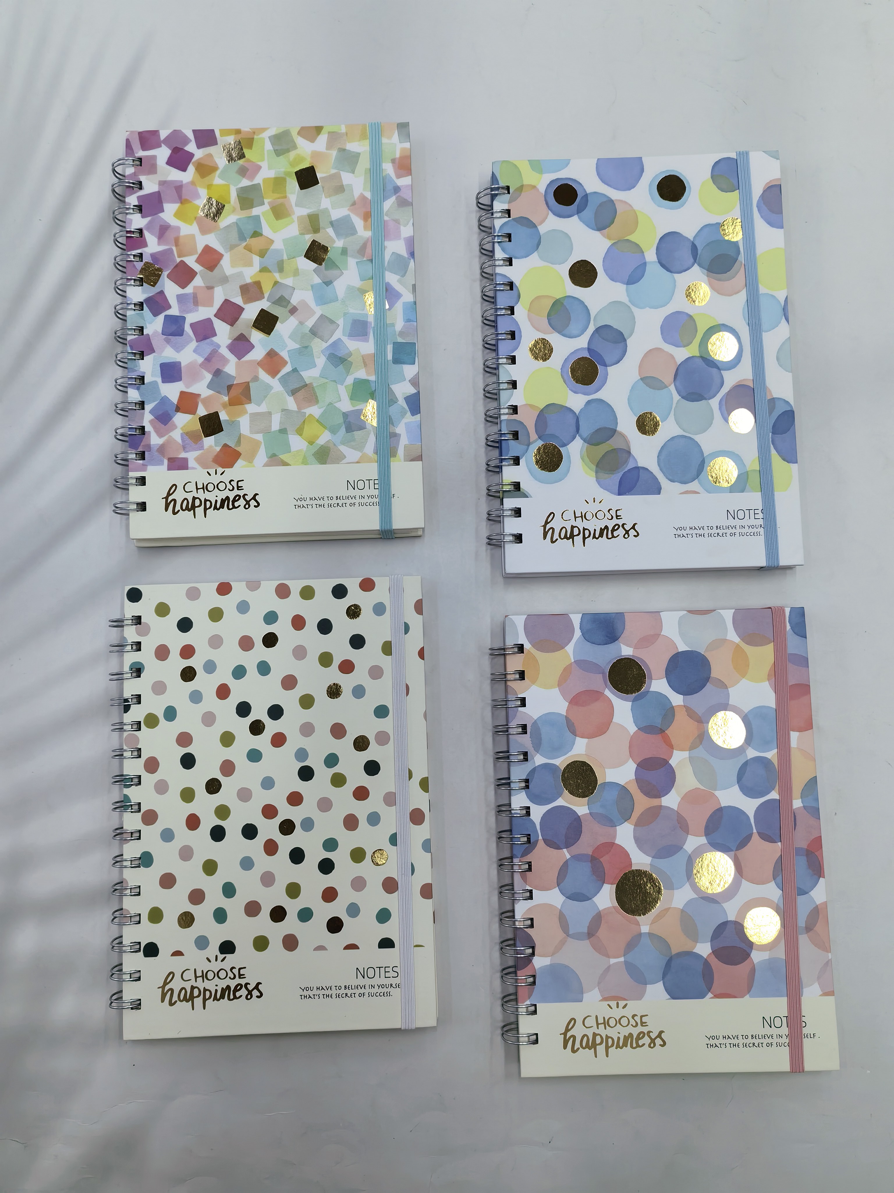 A5彩色图案笔记本学生用简约本子日程记事本多功能笔记簿硬面线圈记事本四图一系列混