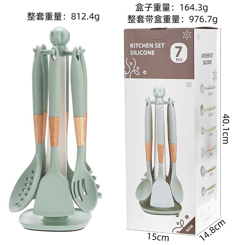 厨房硅胶烹饪勺铲套装多功能厨具厨房用品厨房工具厨具组合厨具套装产品图