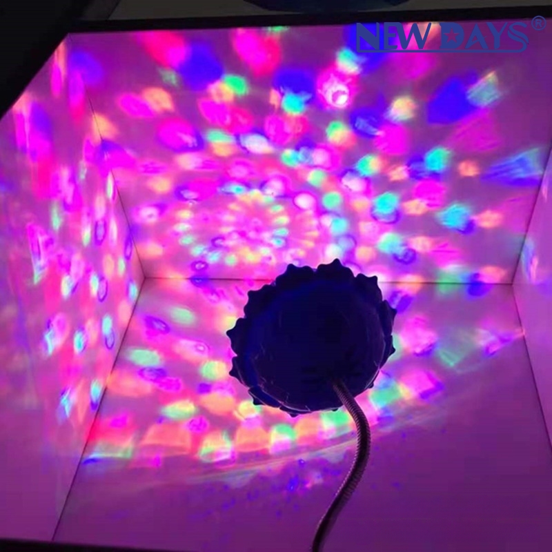 NEWDAYS brand cross border new LED lotus colorido rotary stage light home flash light atmosphere light cambio de color automático crystal magic ball light