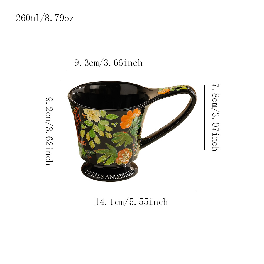 陶瓷杯水杯杯子牛奶杯茶杯防尘办公室牛奶釉上彩刻花公司四口釉下彩宾馆LOGO民宿创意0会议室北欧风女羊脂玉日式带盖手工燕麦