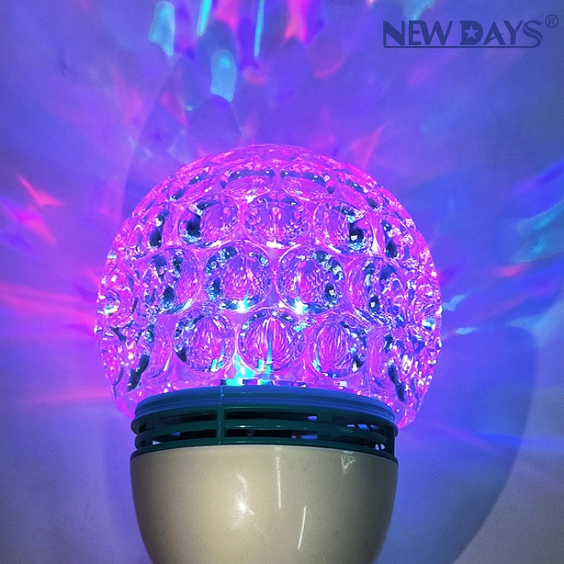 NEWDAYS marca crossover nuevo colorido giratorio piña cristal luz flash luces de ambiente luces de cambio de color automático luces RGB 3 colores luces de escenario luces de bola mágica motor de barra de aluminio