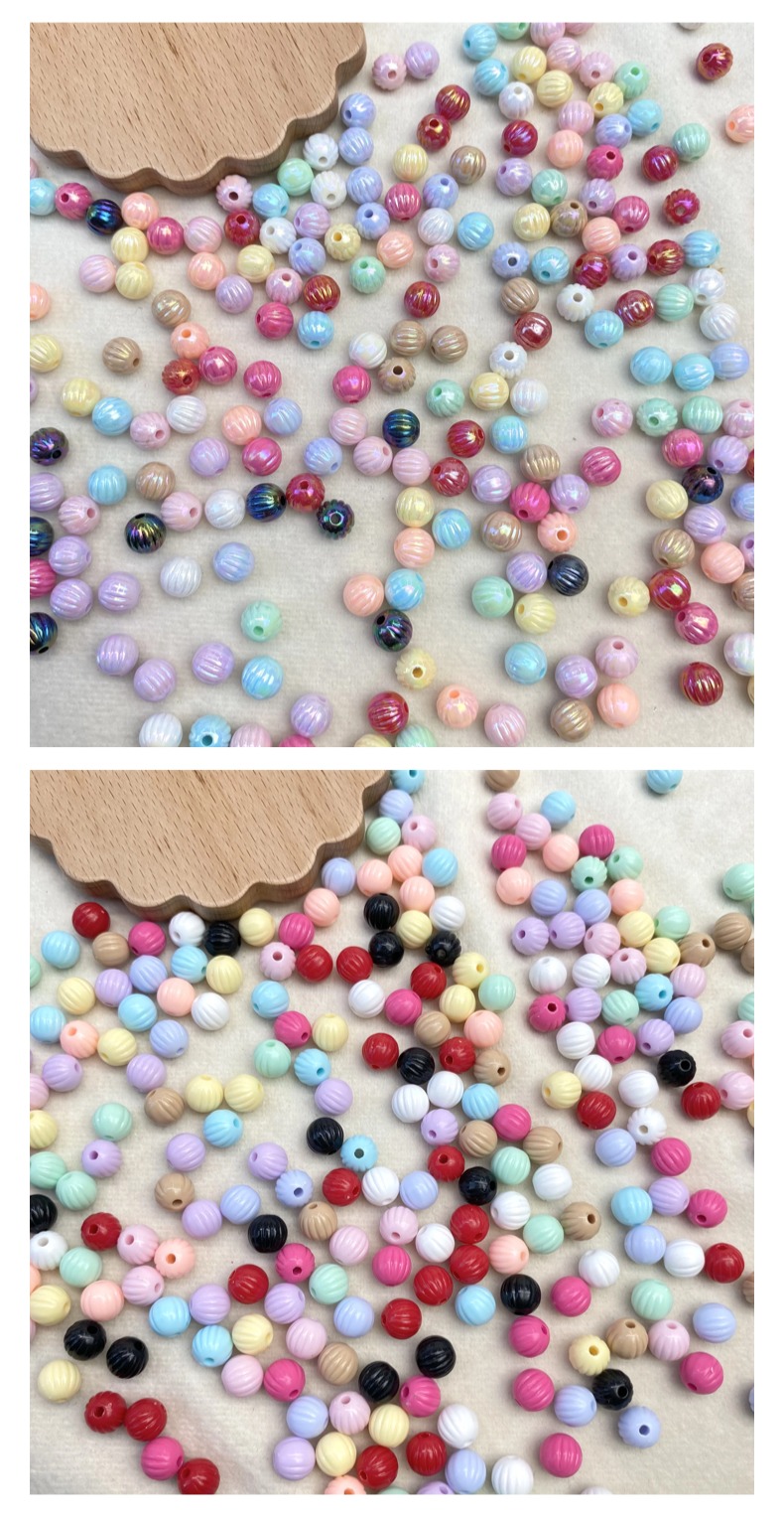 Acrylic ab color-coated 8/10mm pumpkin beads diy/ Mobile phone chain keychain bag hanging decorative accessory material loose beads pic 5