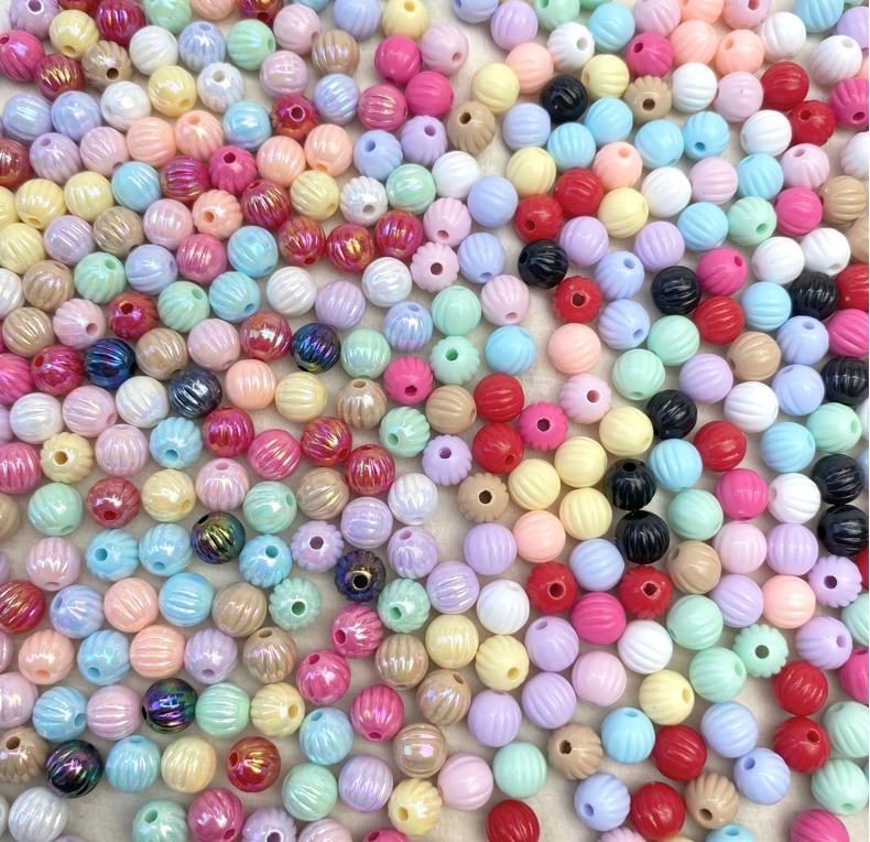 Acrylic ab color-coated 8/10mm pumpkin beads diy/ Mobile phone chain keychain bag hanging decorative accessory material loose beads pic 1