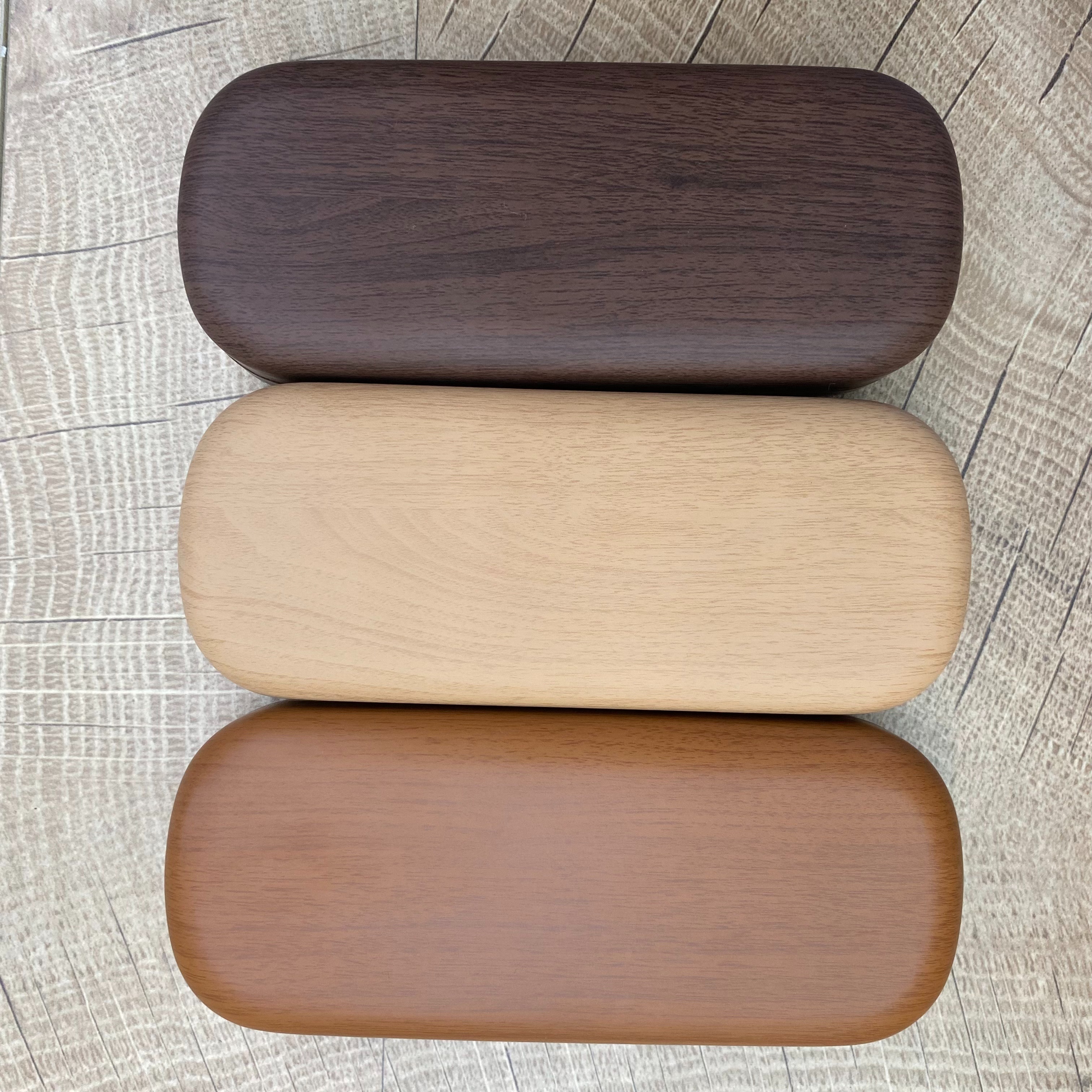 Wood-grain leather eyeglass case, large-frame optical glasses, reading glasses case full figure