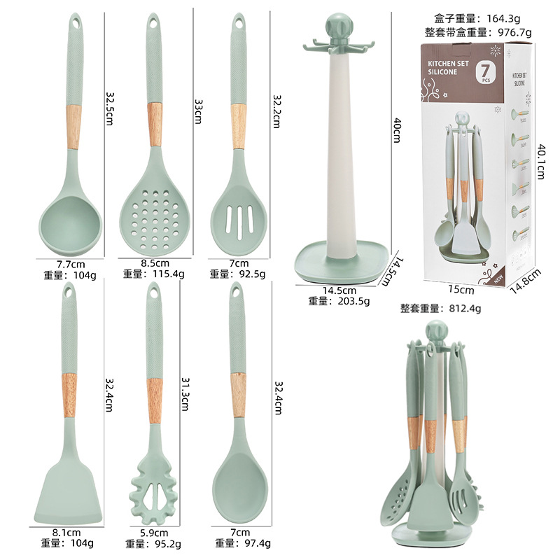 厨房硅胶烹饪勺铲套装多功能厨具厨房用品厨房工具厨具组合厨具套装细节图
