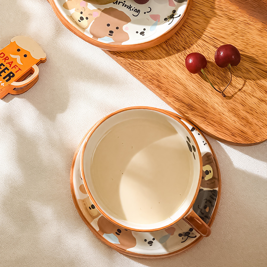 陶瓷餐具套装/餐具/陶瓷碗盘/北欧手柄盘/碗盘礼盒白底实物图