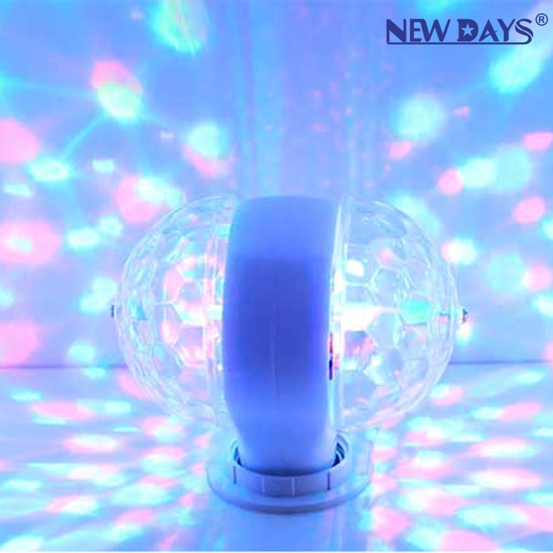 NEWDAYS brand cross border new LED bidireccional siete colores rotary crystal light mini disco siete luces de color flash luces de atmósfera luces de cambio de color automático luces de escenario luces de bola mágica details Picture