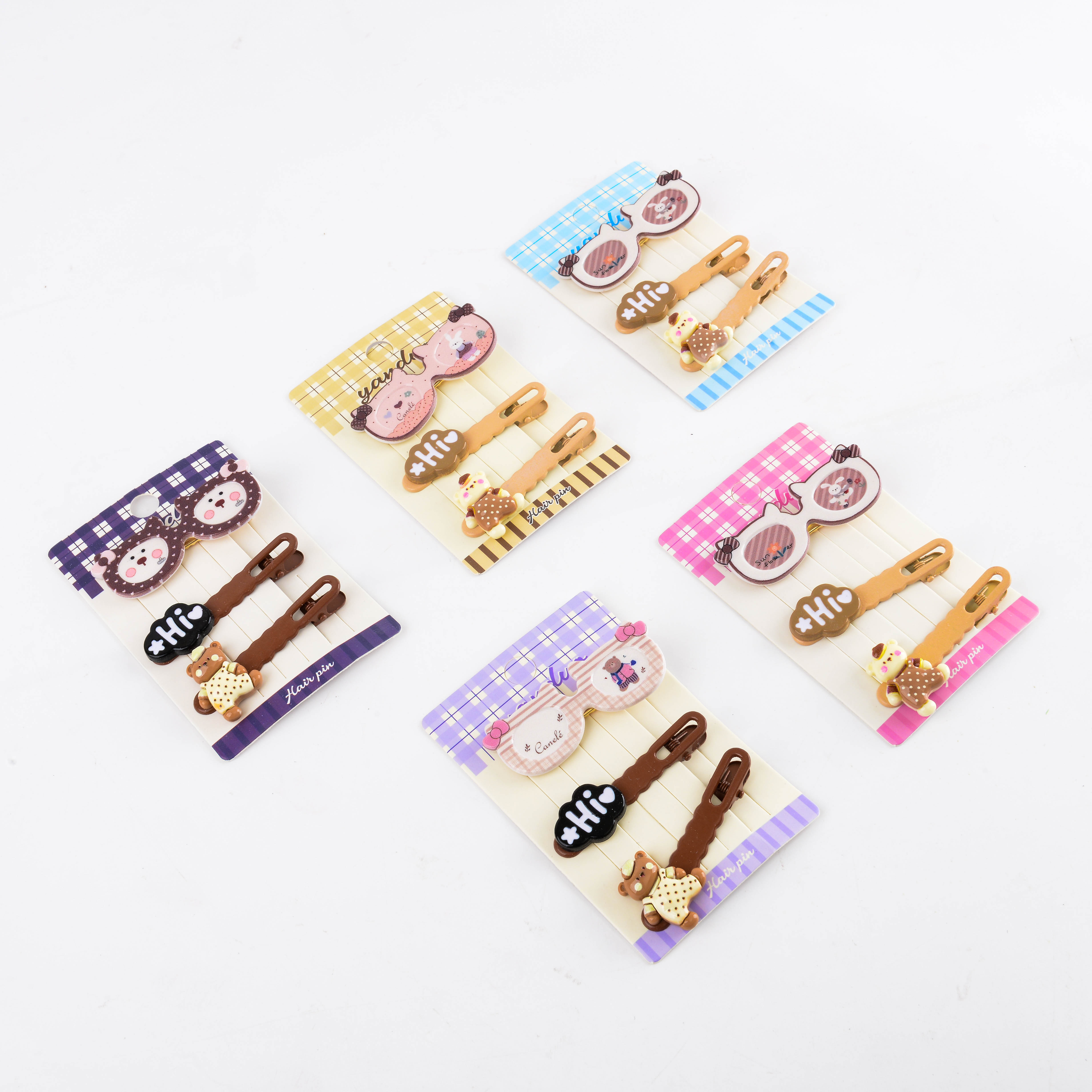 The autumn coffee-colored glasses, bear hairpin set, sweet style, girl's bangs, duckbill hairpins, hair accessories and hair clippers