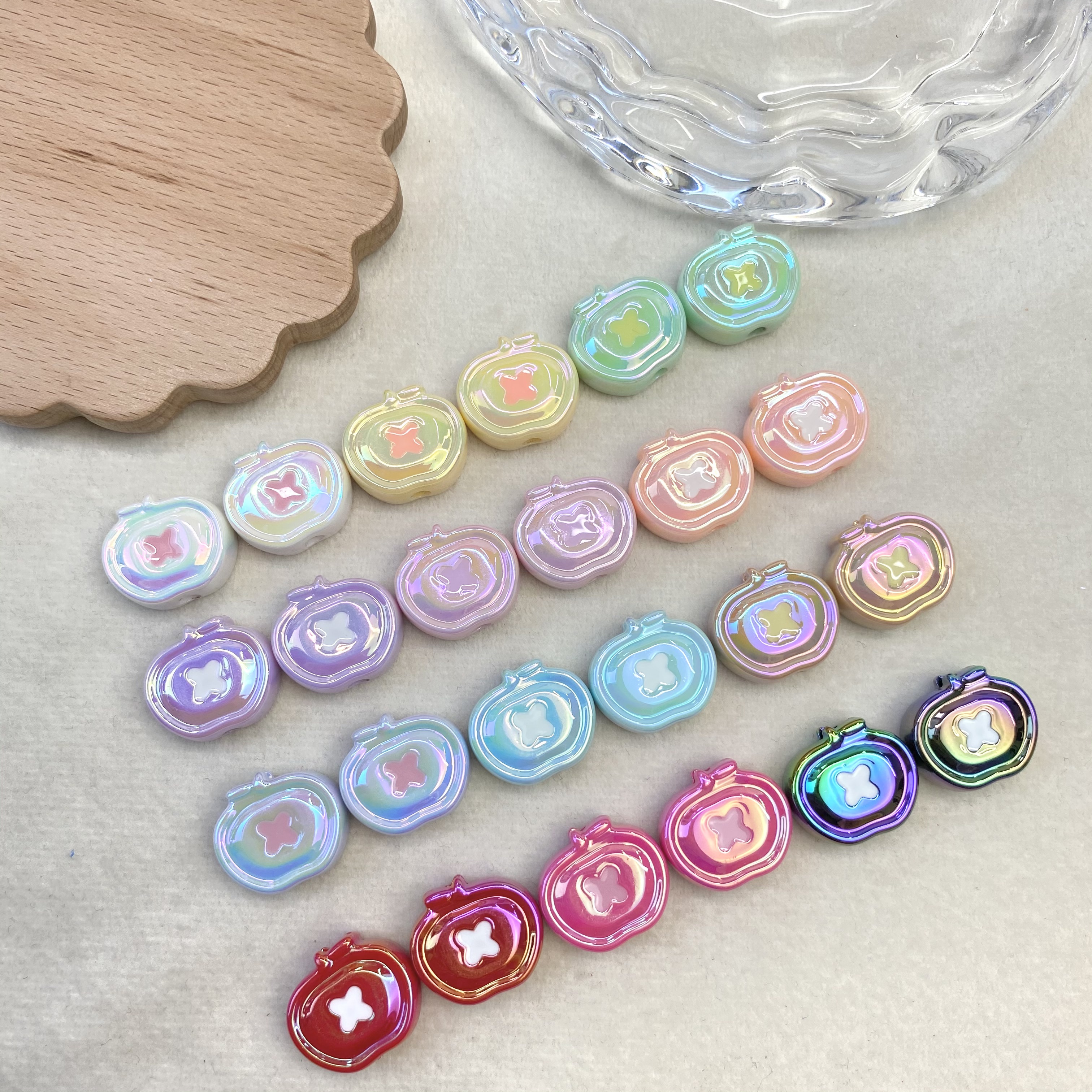 Acrylic uv colorful Apple button beads diy/ Mobile phone chain keychain bag hanging accessory materials wholesale Application Scenario