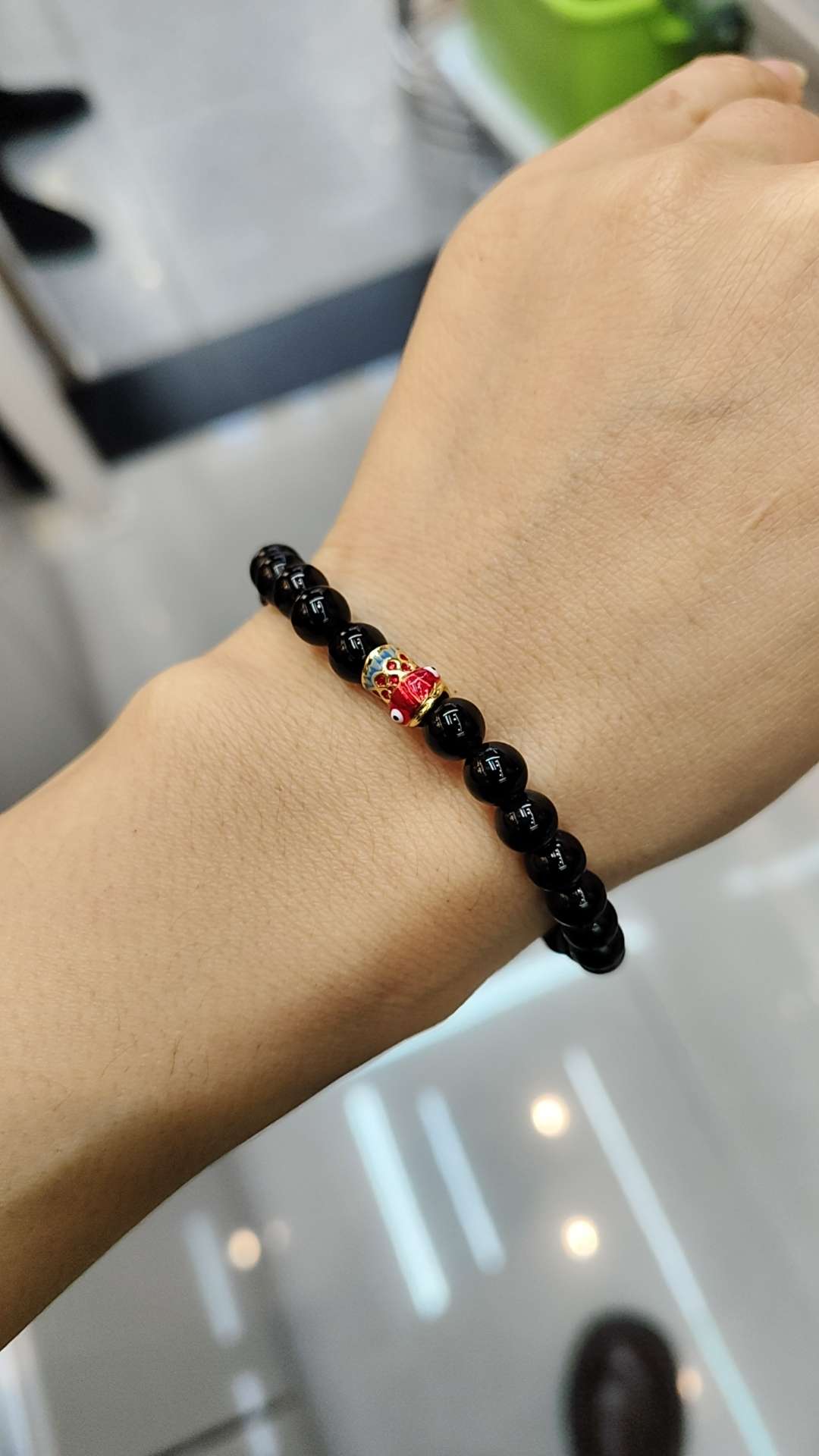 Koi carp possession + black agate bracelet details Picture