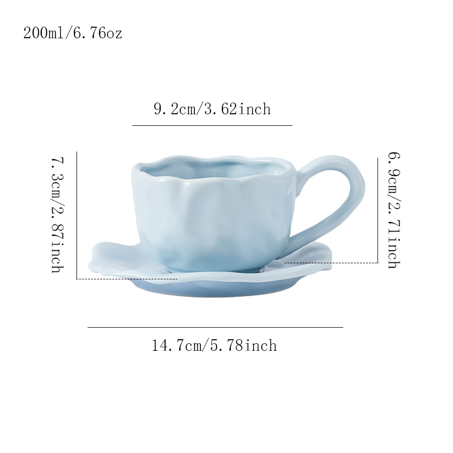 陶瓷杯蝶马克杯水杯套装咖啡杯牛奶可爱色釉三口礼品复古浮雕陶瓷日式过滤可定制马卡龙办公室带盖哑光高颜值茶水创意大容量女纪念
