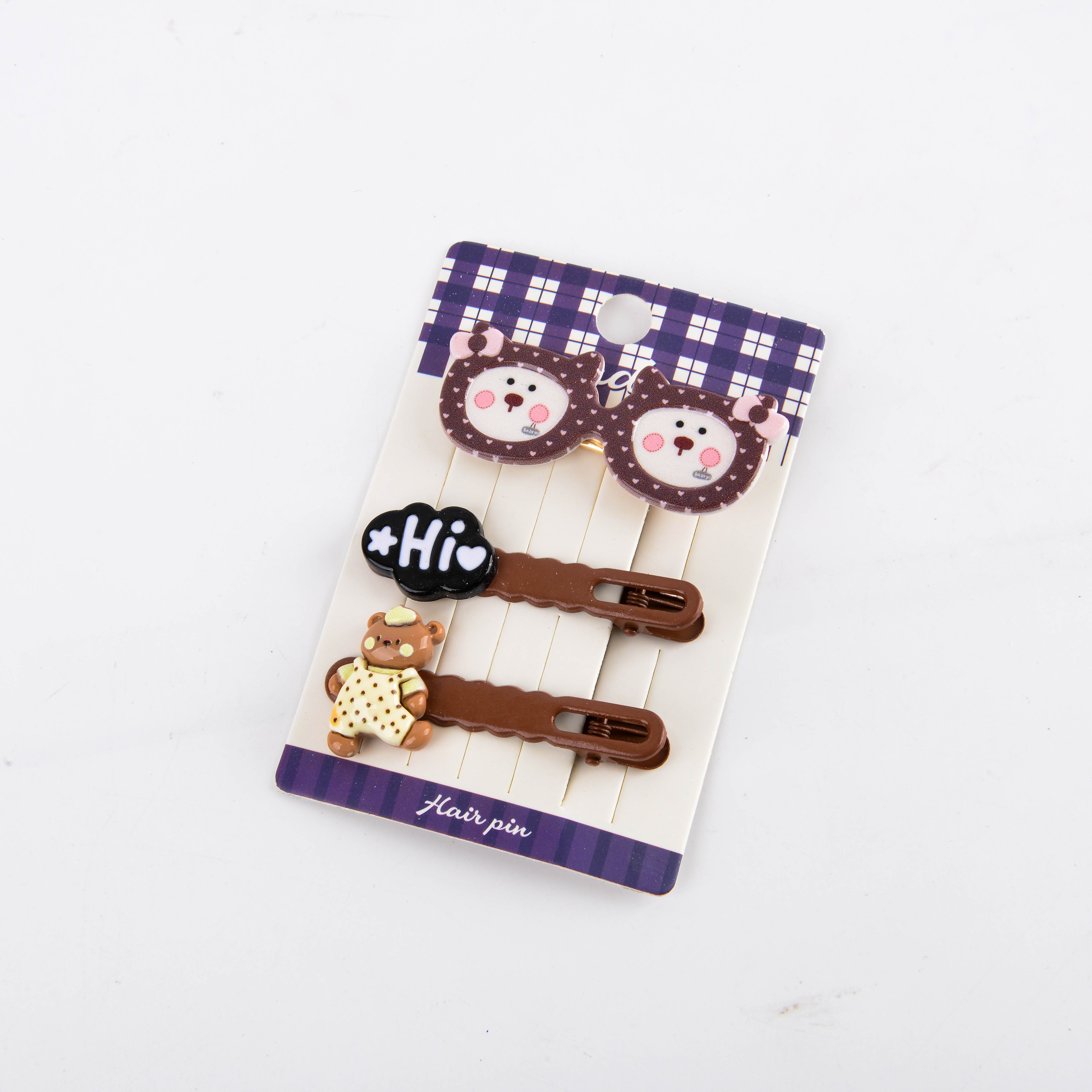 The autumn coffee-colored glasses, bear hairpin set, sweet style, girl's bangs, duckbill hairpins, hair accessories and hair clippers Application Scenario