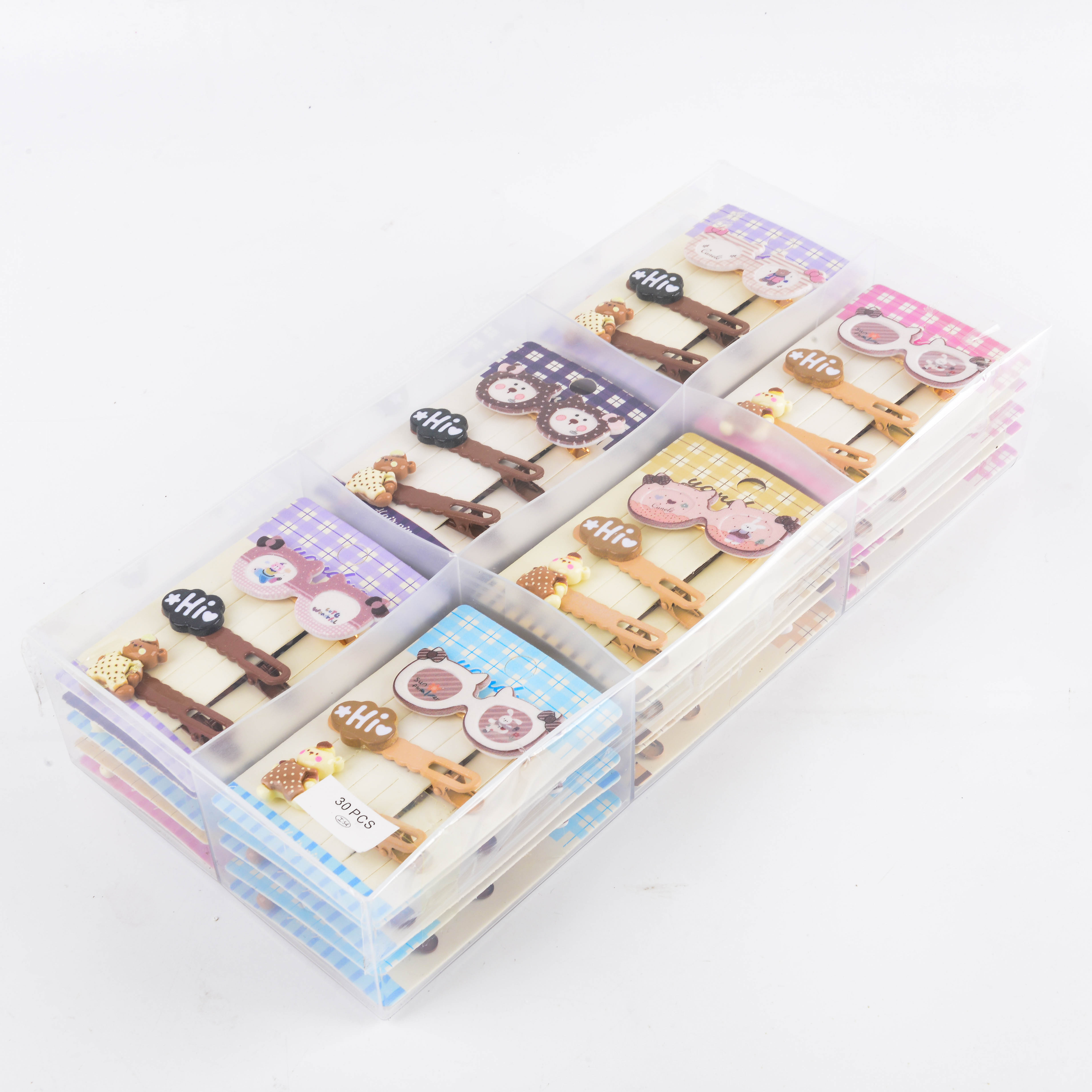 The autumn coffee-colored glasses, bear hairpin set, sweet style, girl's bangs, duckbill hairpins, hair accessories and hair clippers Item Picture