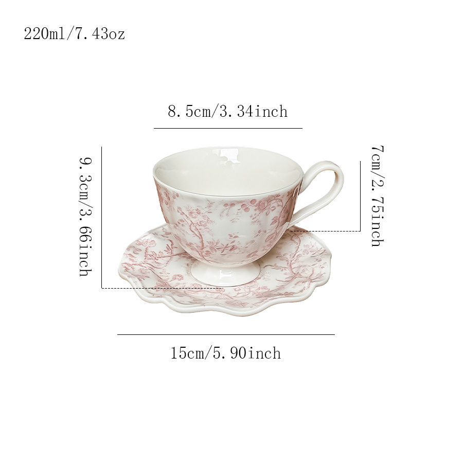 陶瓷杯蝶牛奶杯套装咖啡杯水杯茶杯日式轻奢ins风高温哑光釉下彩设计感卡通可爱手工创意燕麦印花专用会议室简约花卉釉上彩酒店
