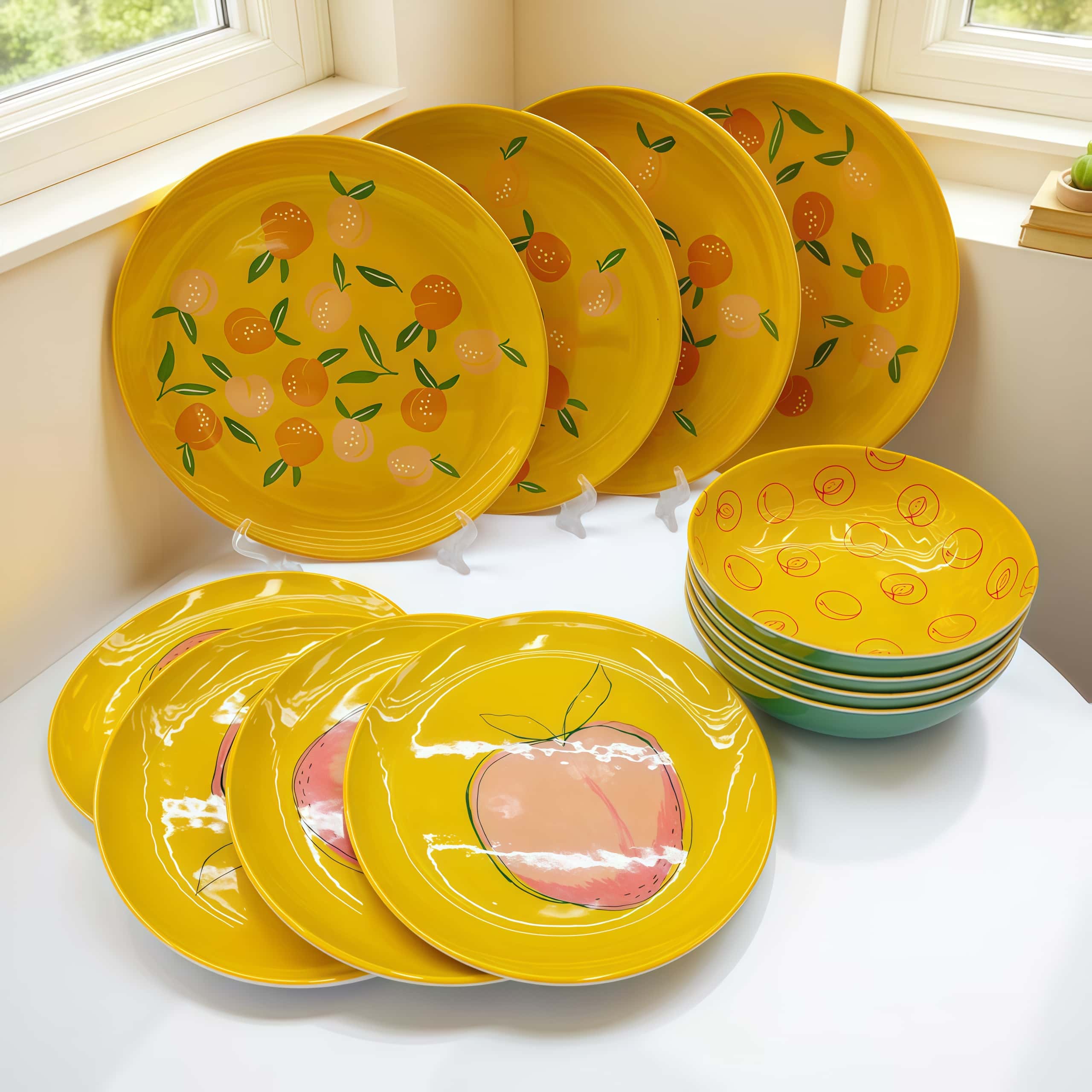 Foreign trade clearance stock A5 food-grade melamine dinner plate set, heat-insulating and shock-resistant, export wholesale daily necessities tableware and bowl set full figure
