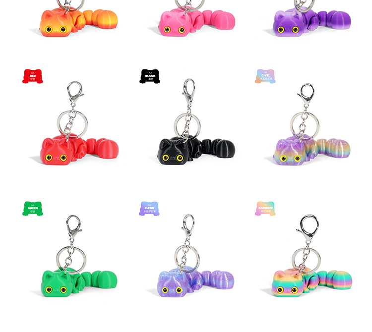 跨境3d打印可爱幸运猫汽车包包钥匙扣挂件小饰品礼品厂家批货代发详情10