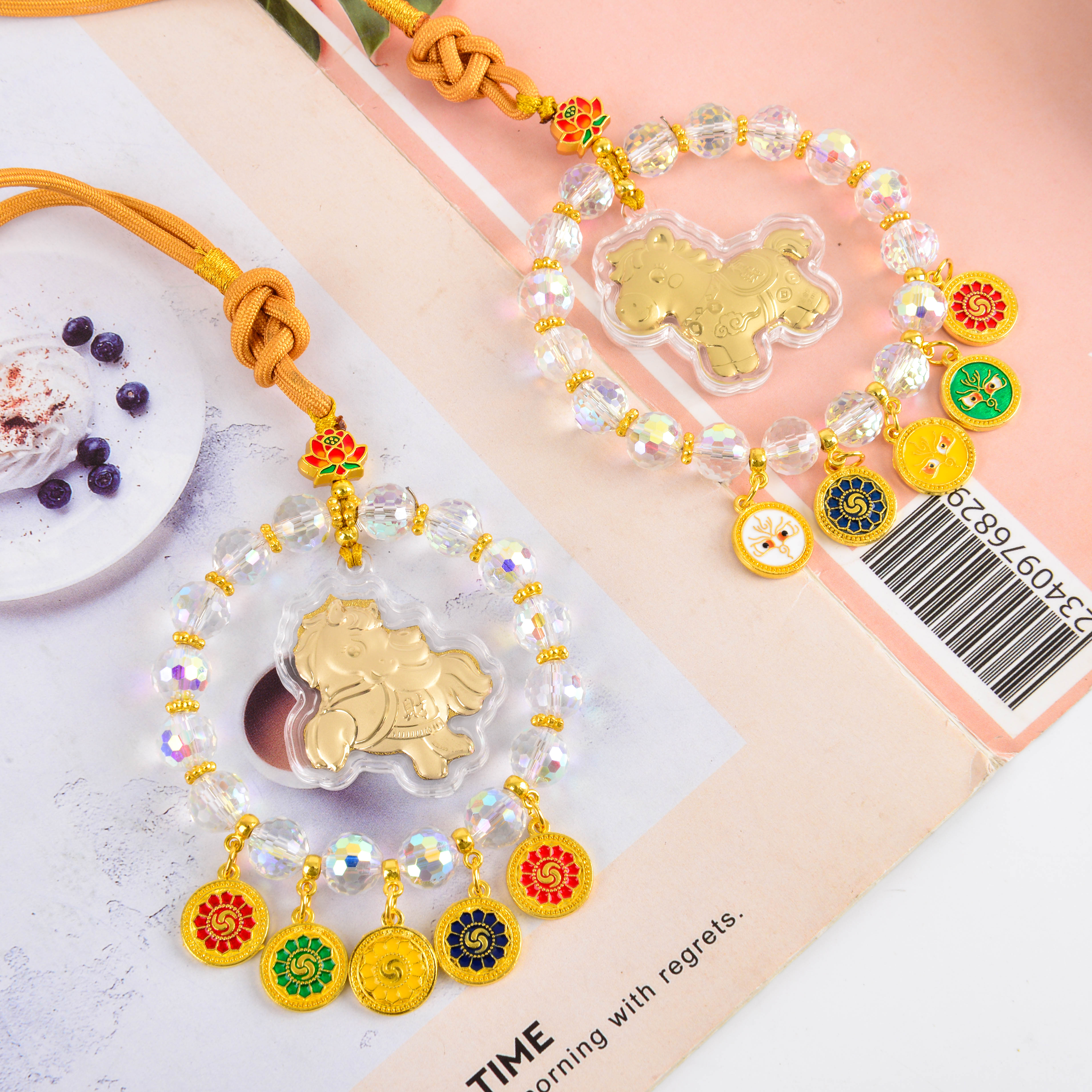 New Chinese-style crystal car pendants for the Year of the Horse - "Get Rich Right Away" and "Make Money Right Away" - minimum order quantity. details Picture