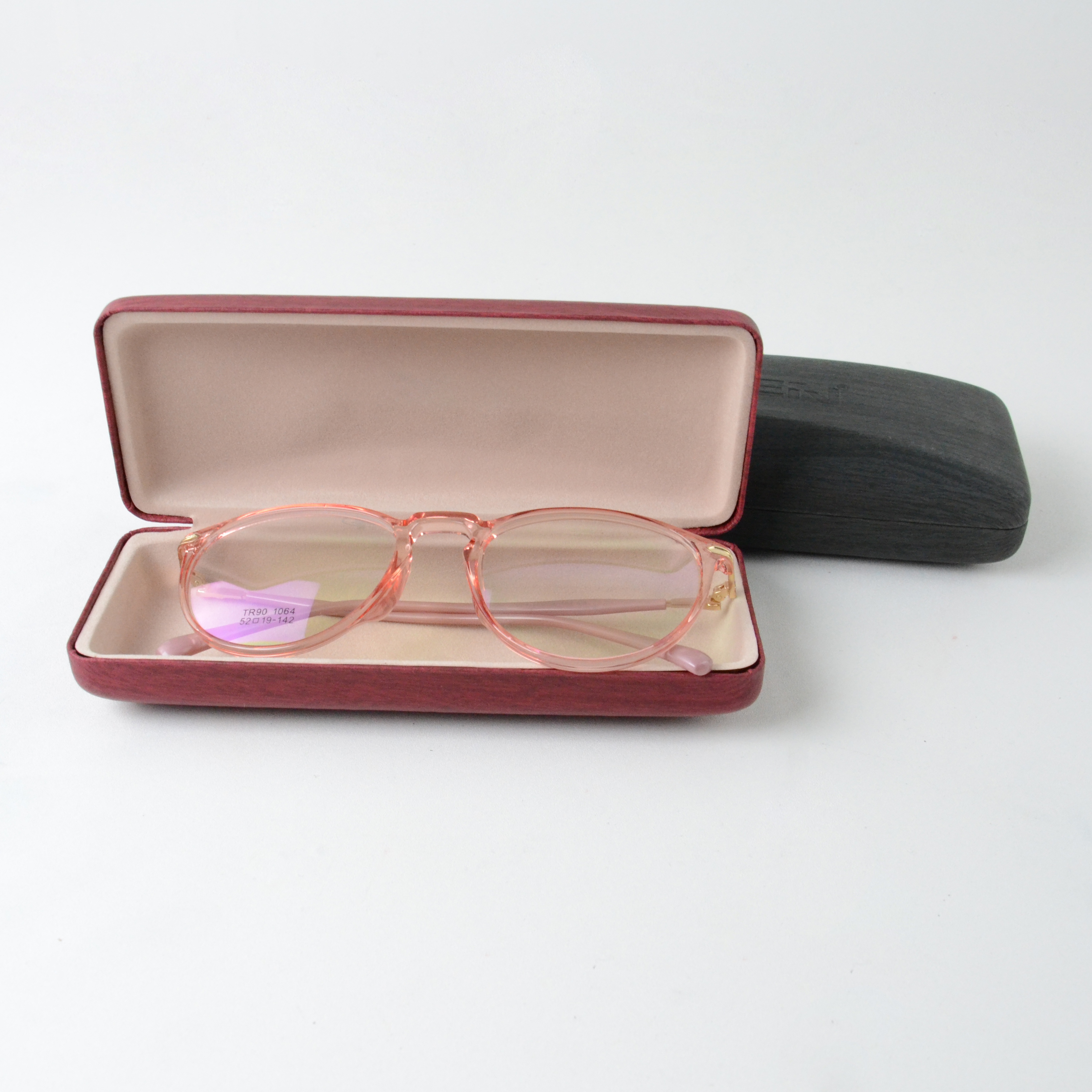 Leather wood grain spectacle frame, myopia glasses case Specification drawing