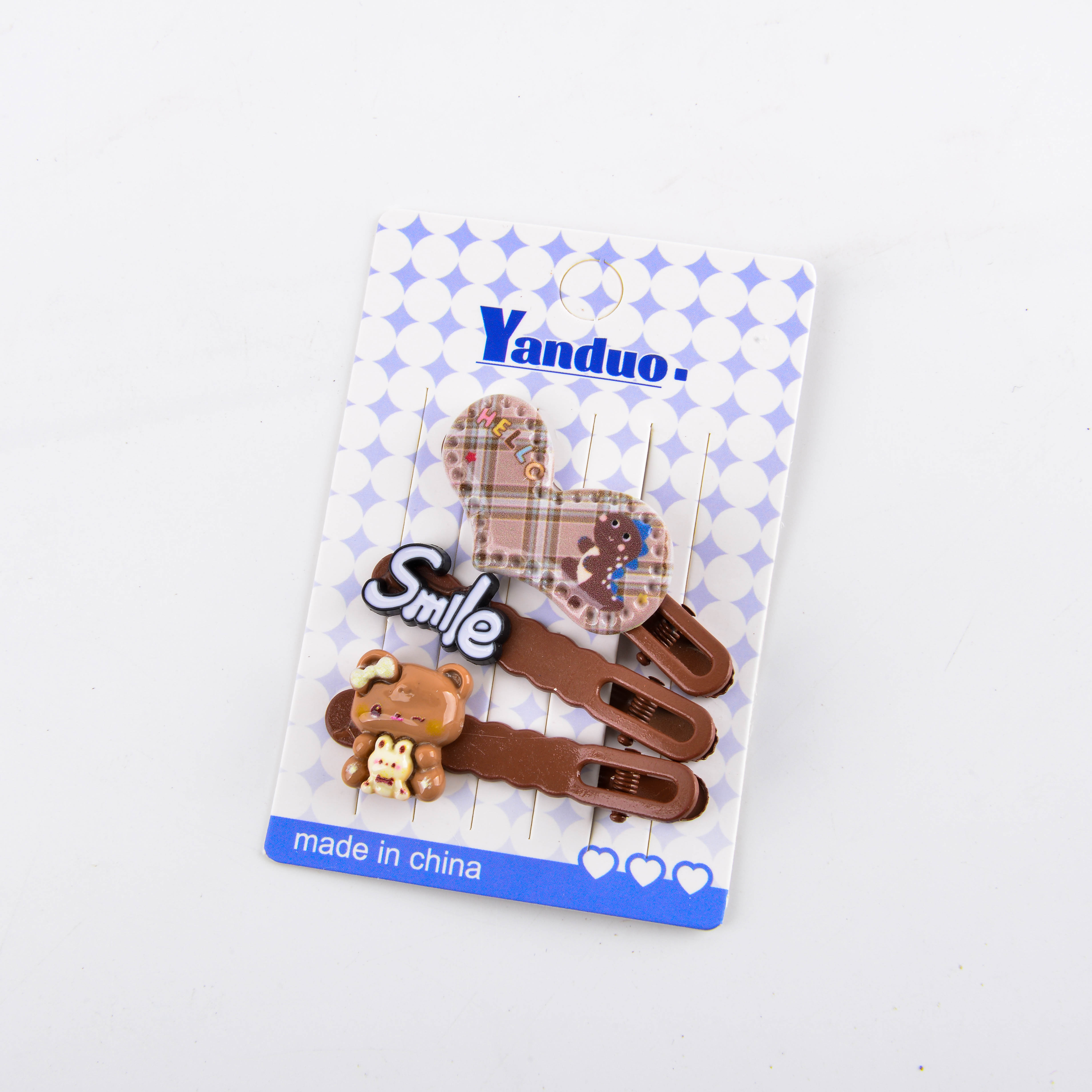 New Korean-style fabric checkered baby girl baby cartoon cute bow children's BB clip and sweet broken hair bangs clip Specification image