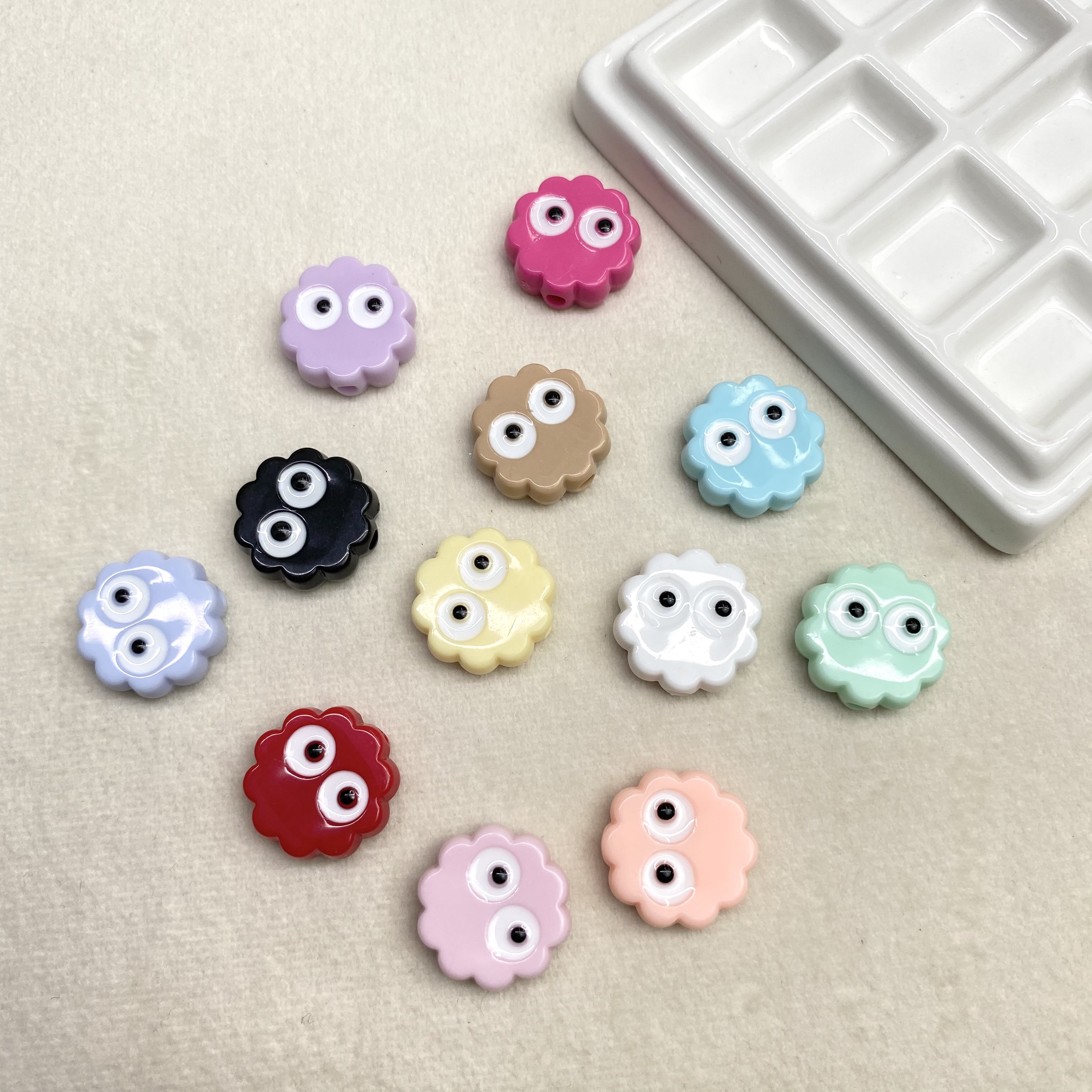 亚克力实色滴油煤球饼干diy/手机链钥匙扣包挂装饰饰品配件供应