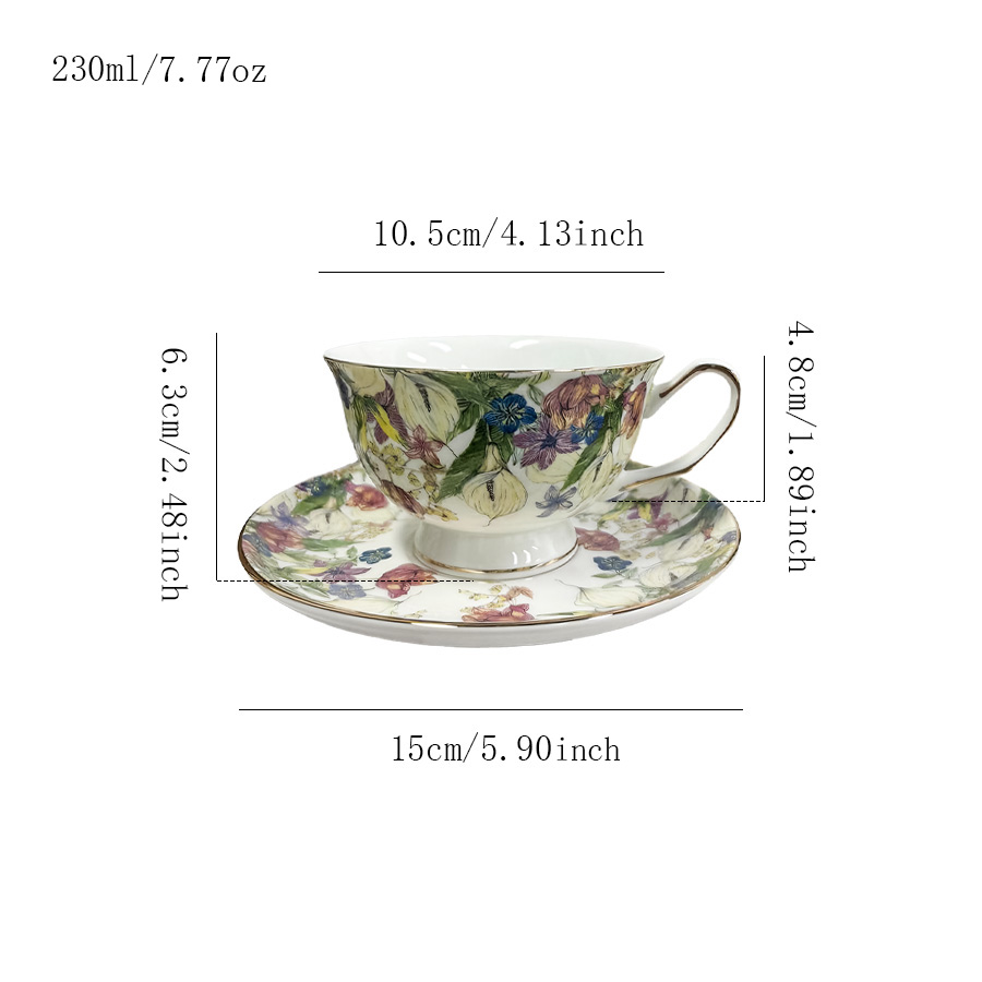 陶瓷杯水杯马克杯茶杯咖啡杯牛奶杯杯子简约色釉过滤冷饮高温日式花卉釉上彩哑光骨瓷公司创意素烧怀旧专用复古北欧风卡通家用四口