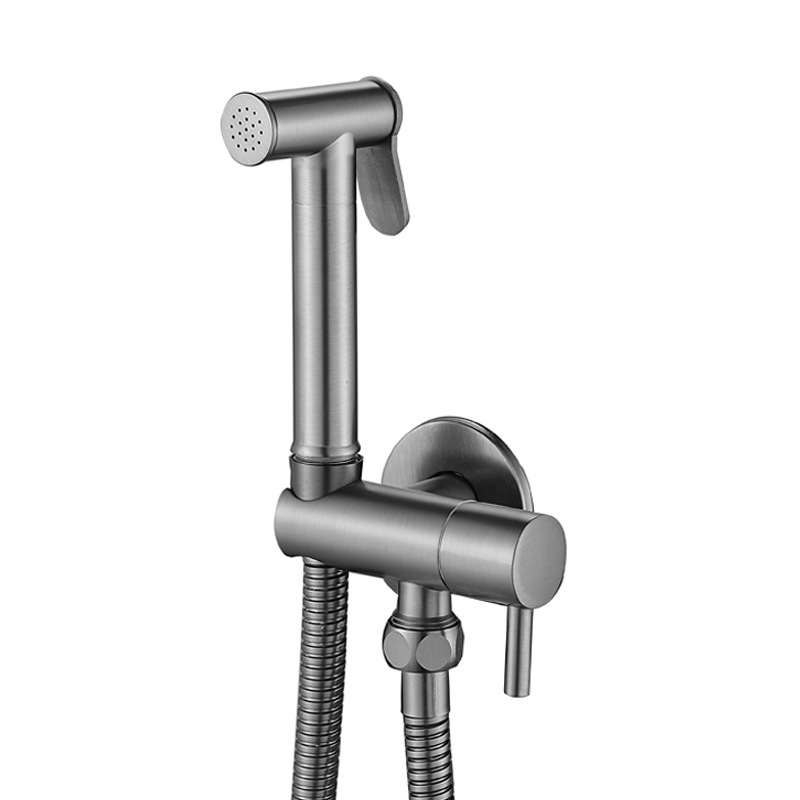 Holy toilet spray gun, zinc alloy bidet, round stainless steel hose, pressurized bidet switch, bathroom toilet companion Specification image