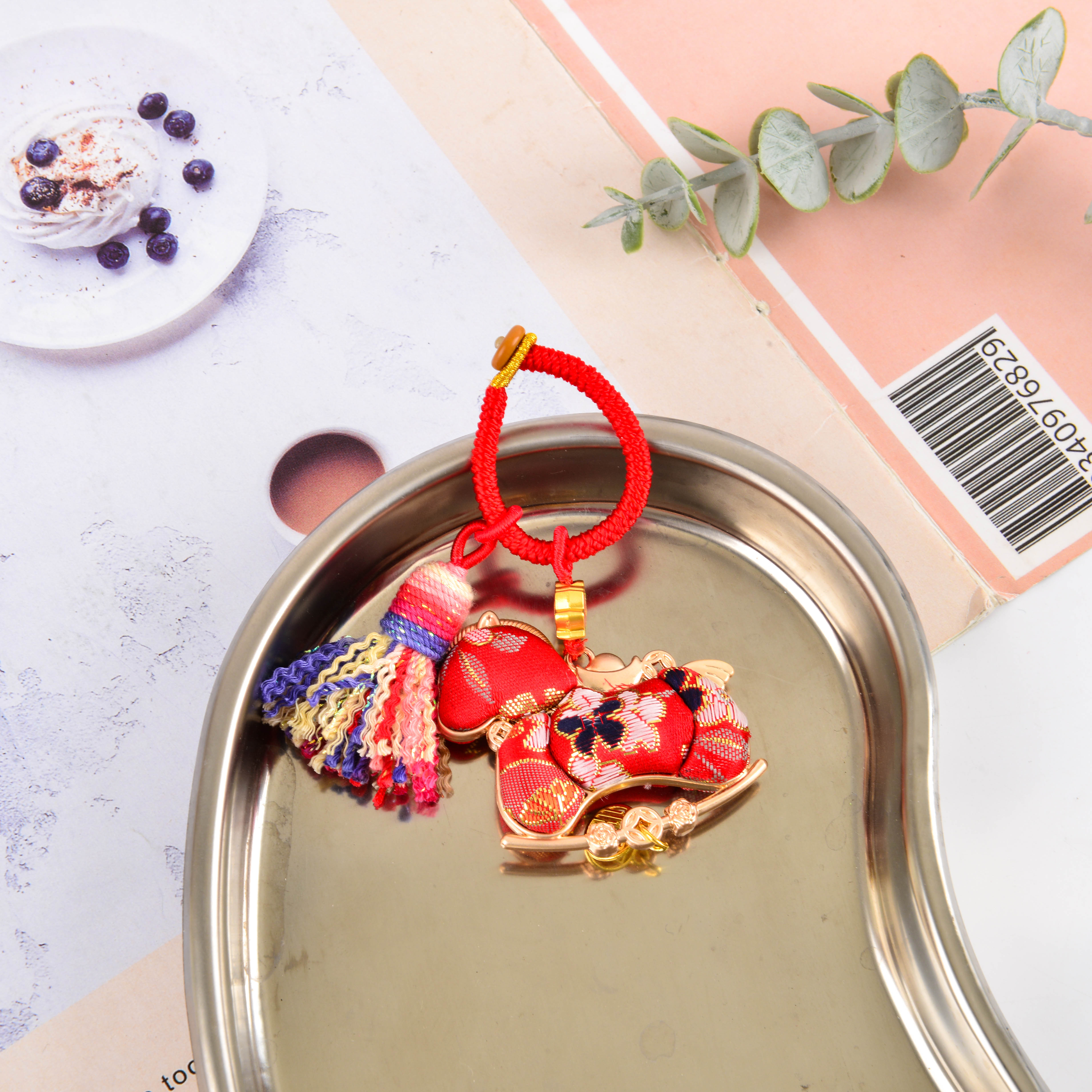 The keychain of Song Jincai, a new Chinese-style intangible cultural heritage of the Year of the Horse, must be hung on a car. The minimum order quantity is one. details Picture