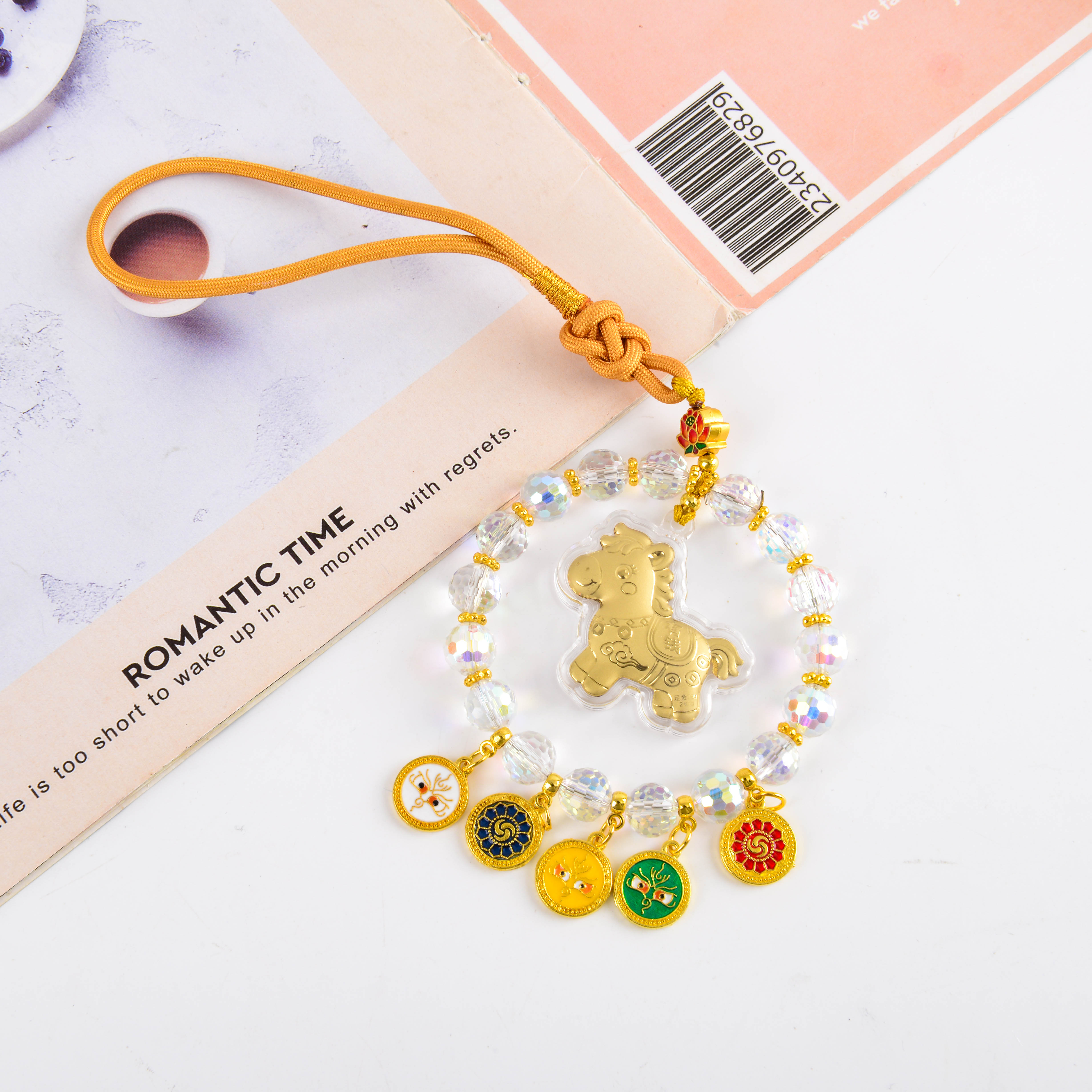 New Chinese-style crystal car pendants for the Year of the Horse - "Get Rich Right Away" and "Make Money Right Away" - minimum order quantity. Application Scenario