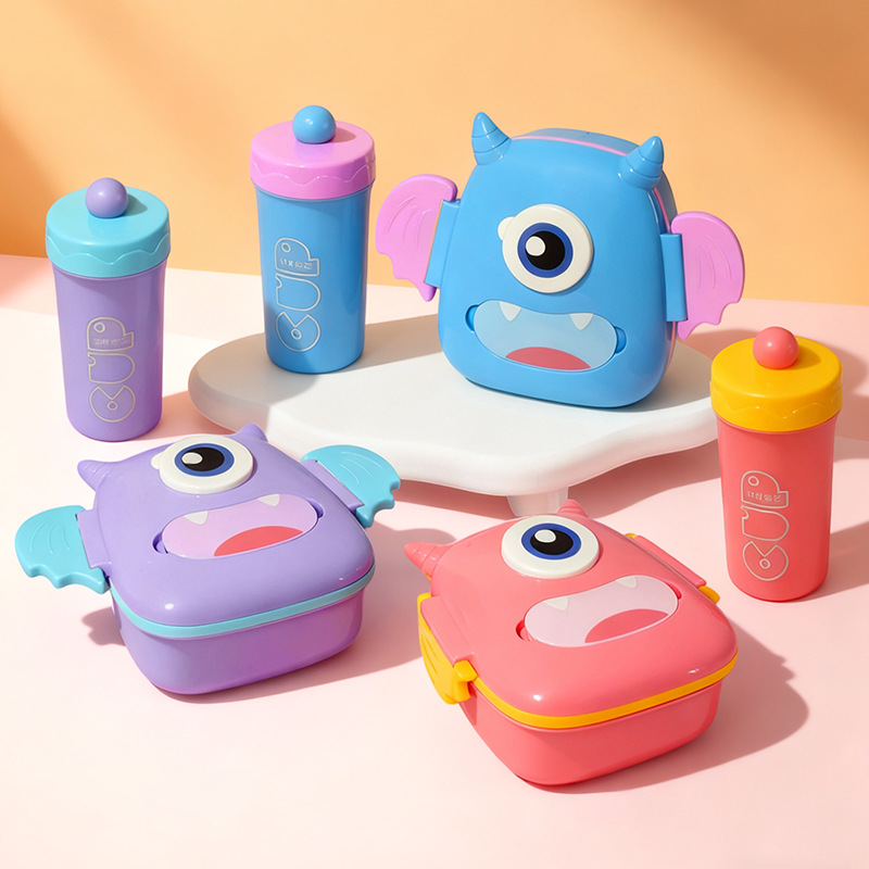 H226-578 Cartoon office worker microwave Heating lunch box, Student large-capacity bento box, Tableware, outdoor lunch box