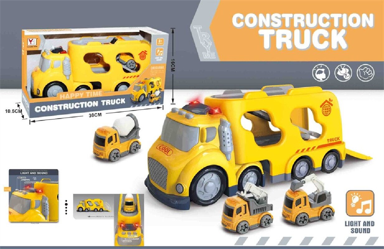 Sliding sound and light cartoon engineering tractor details Picture