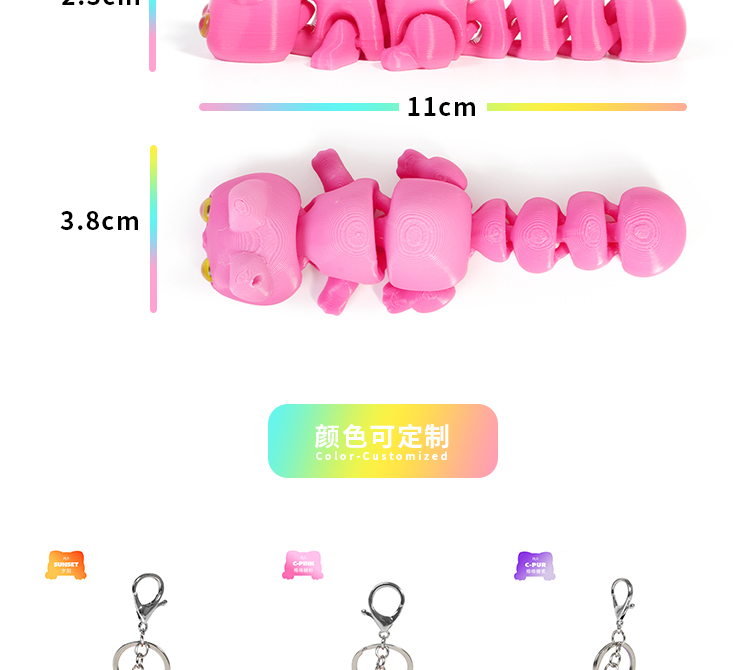 跨境3d打印可爱幸运猫汽车包包钥匙扣挂件小饰品礼品厂家批货代发详情9