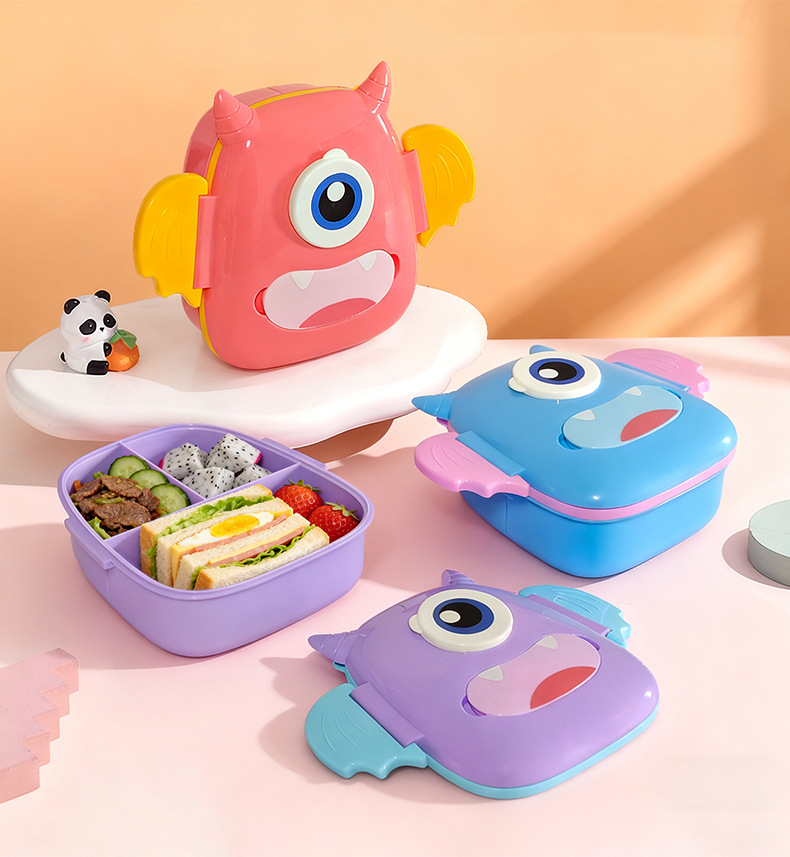 H226-577 Cartoon office worker microwave heating lunch box, Student large-capacity bento box, tableware, outdoor lunch box detail image 5