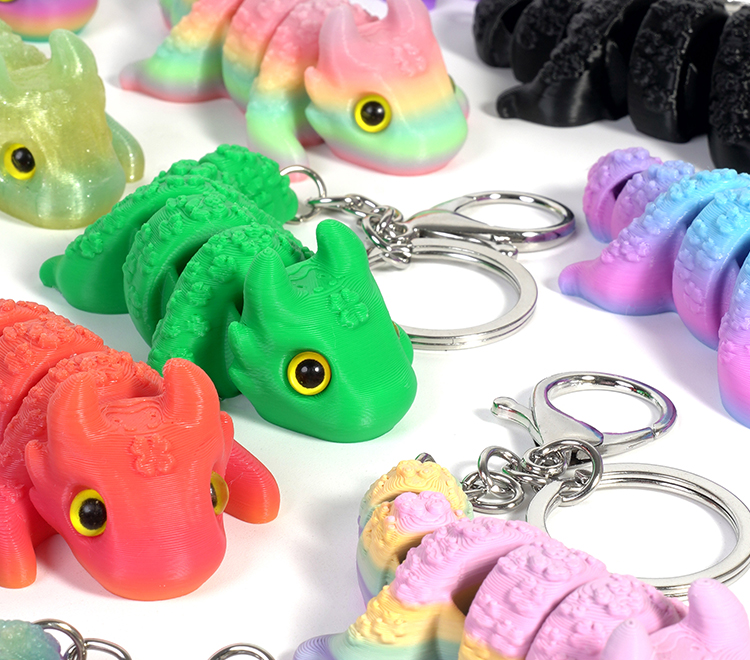 3d打印幸运龙立体关节活动书包钥匙扣环挂件小饰品配件礼物批货详情7