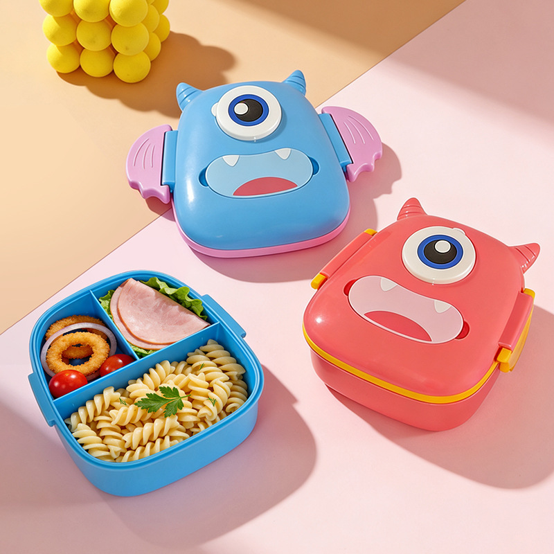 H226-577 Cartoon office worker microwave heating lunch box, Student large-capacity bento box, tableware, outdoor lunch box