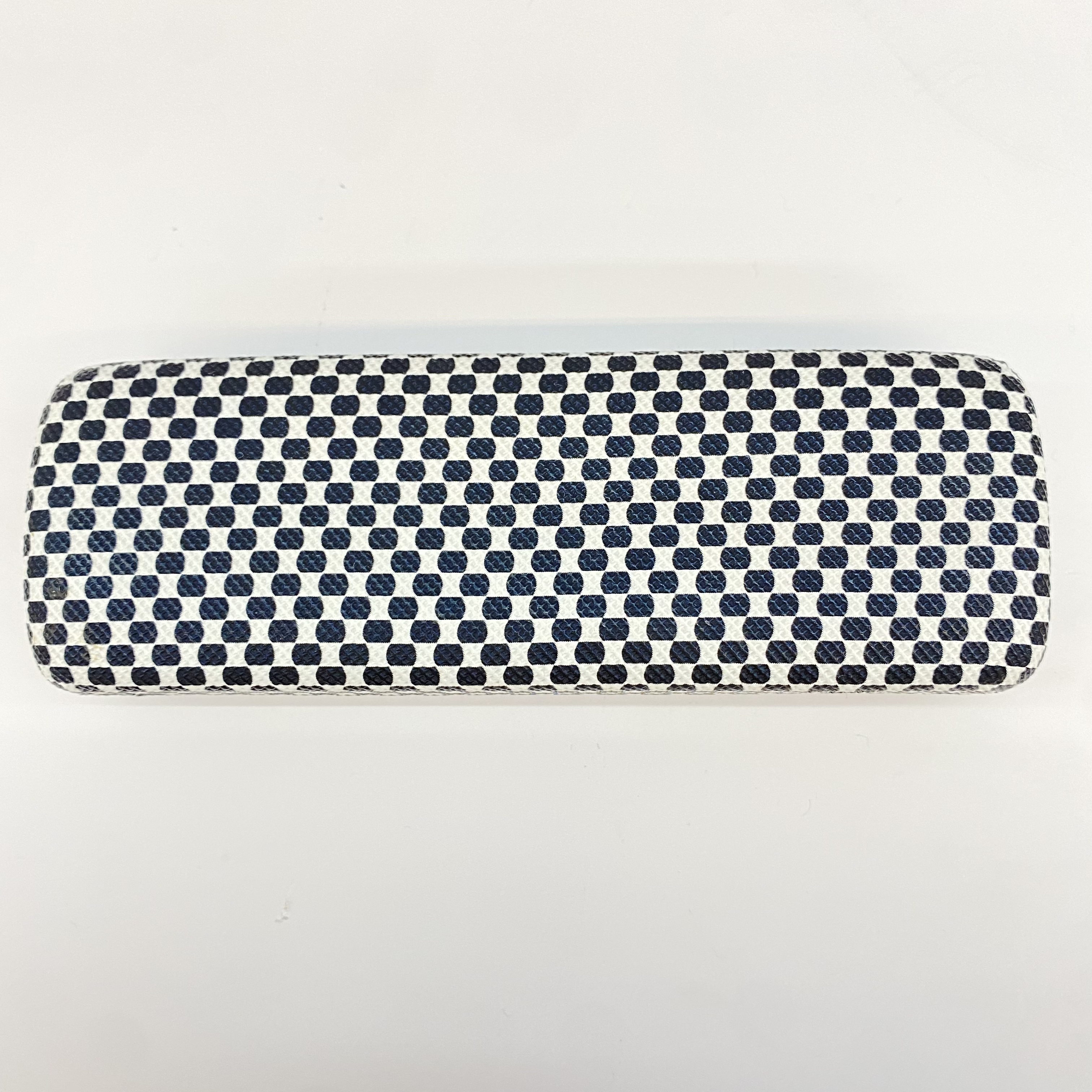 Black and white dot leather glasses case, reading glasses, myopia glasses, optical glasses case full figure