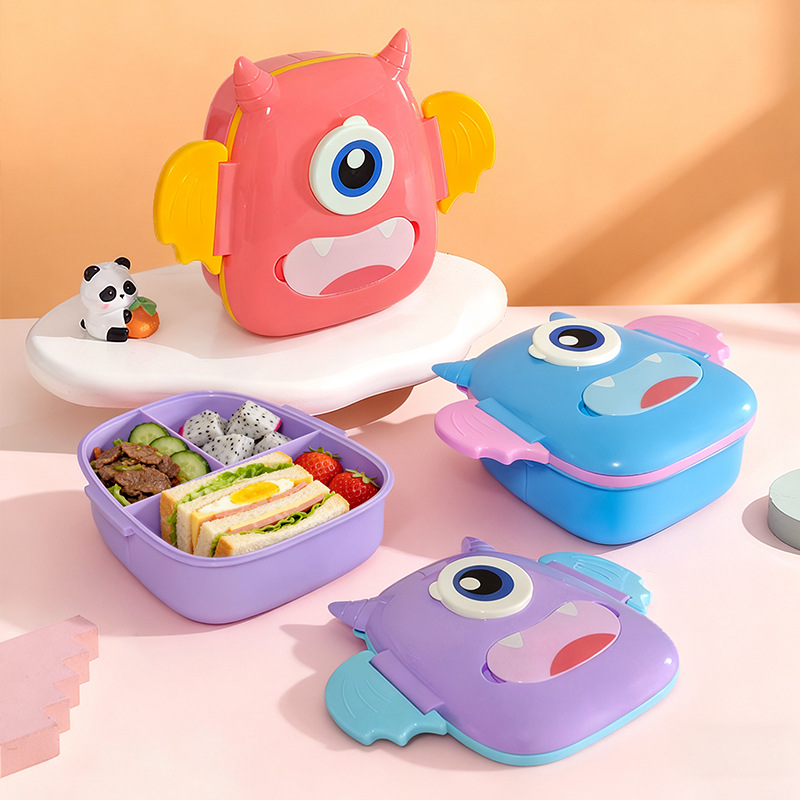 H226-577 Cartoon office worker microwave heating lunch box, Student large-capacity bento box, tableware, outdoor lunch box details Picture