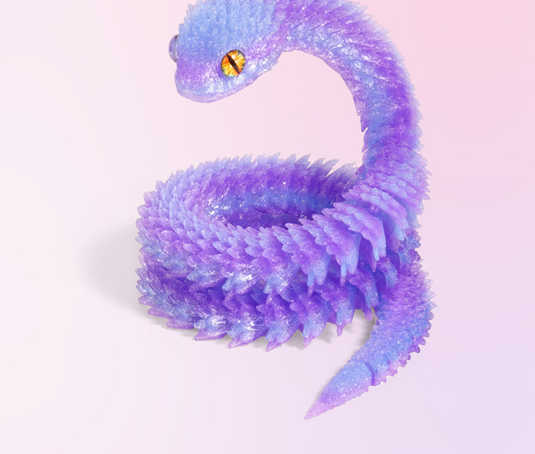 3d打印蝰蛇龙蛋全身关节可动立体仿真蛇动物水晶模型摆件带蛇蛋爆详情5
