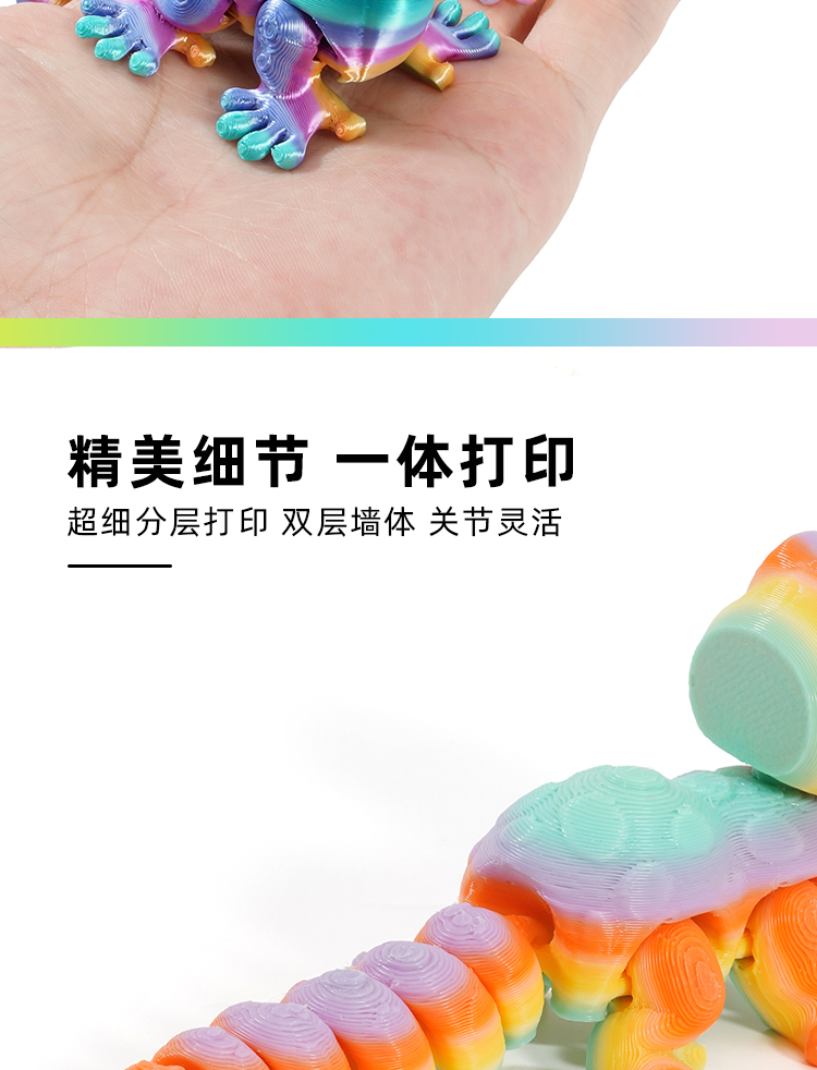 跨境3d打印蜥蜴工艺品摆件礼物装饰品创意手办动物关节活动玩具详情4