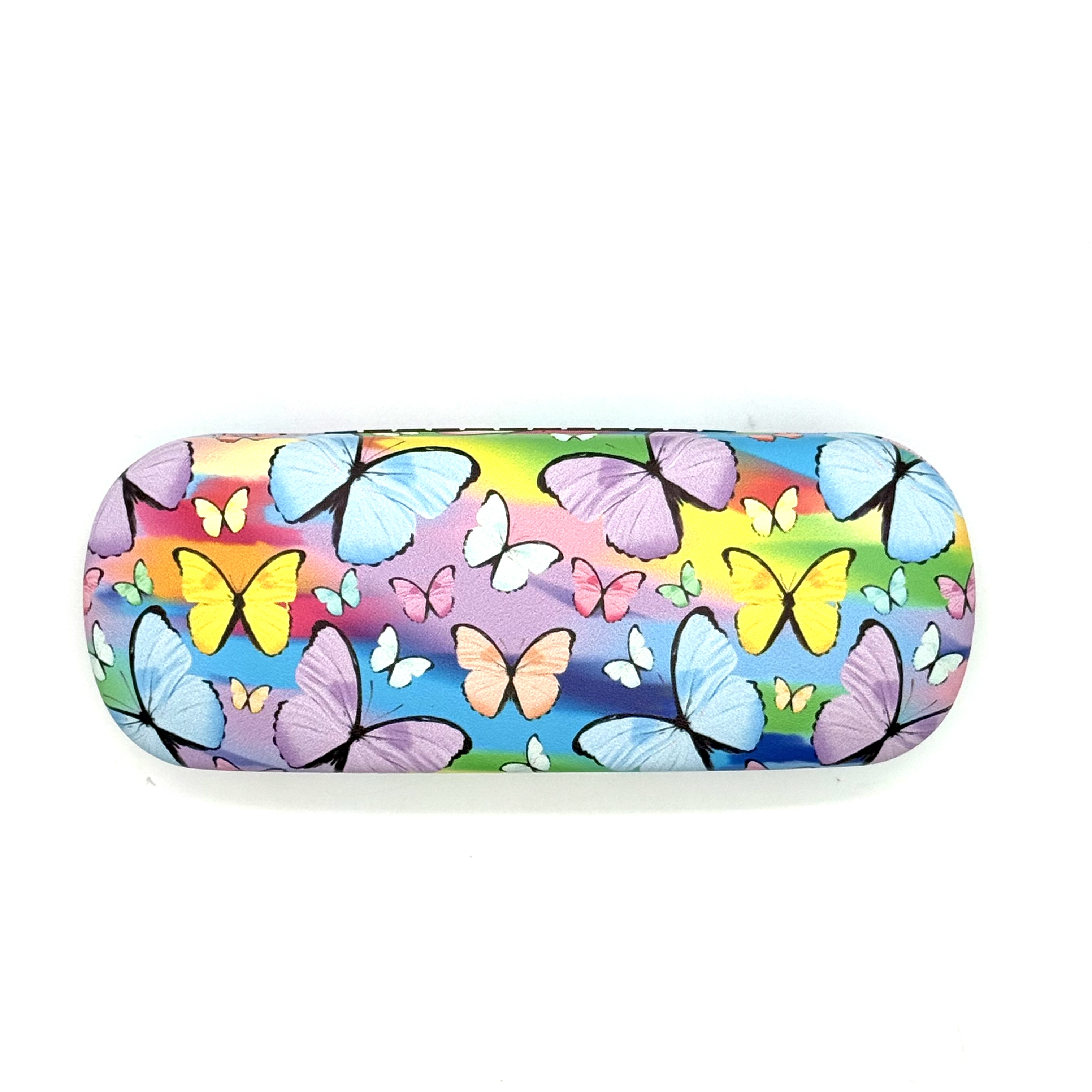 Colorful butterfly leather printed glasses case, myopia glasses, reading glasses, optical glasses case full figure