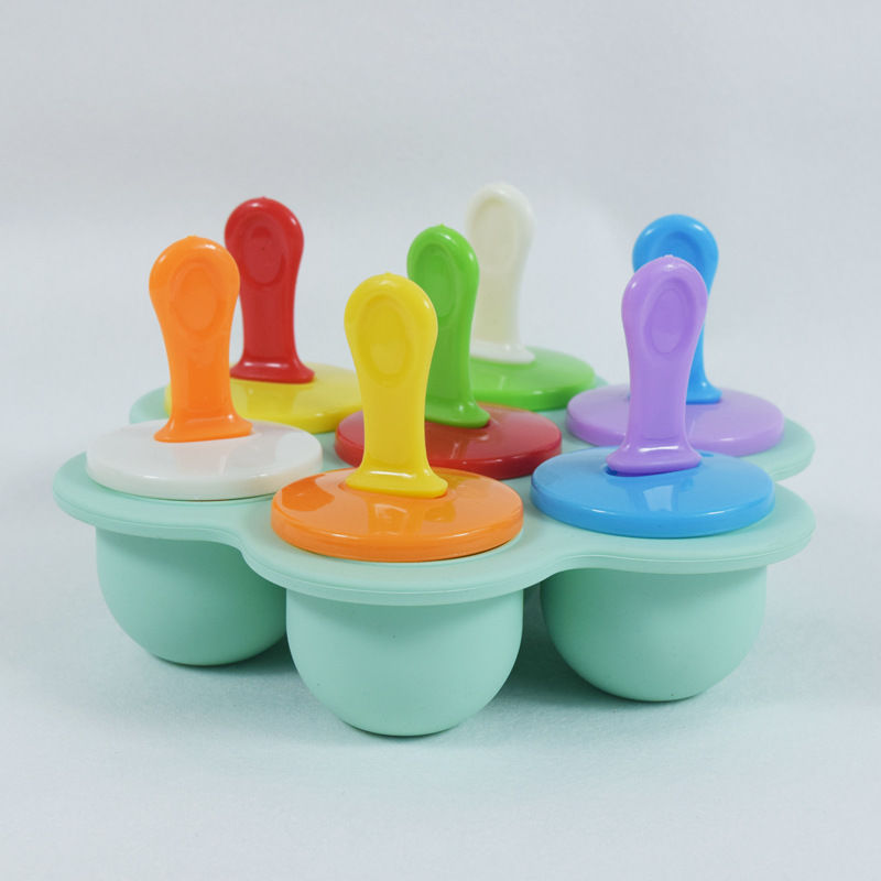 7孔球形自制冰棒模具DIY模具家用可爱自制冰淇淋雪糕模具冰块模具硅胶冰格