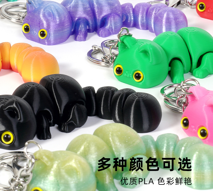 跨境3d打印可爱幸运猫汽车包包钥匙扣挂件小饰品礼品厂家批货代发详情7