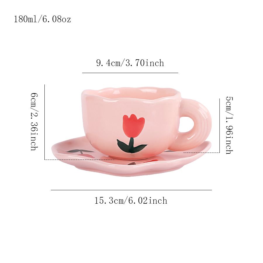 陶瓷杯蝶茶杯咖啡杯牛奶杯带手柄一家儿童简约哑光高颜值防尘羊脂玉喝茶活动ins风马卡龙宾馆家用牛奶北欧风轻奢怀旧伴手礼三口