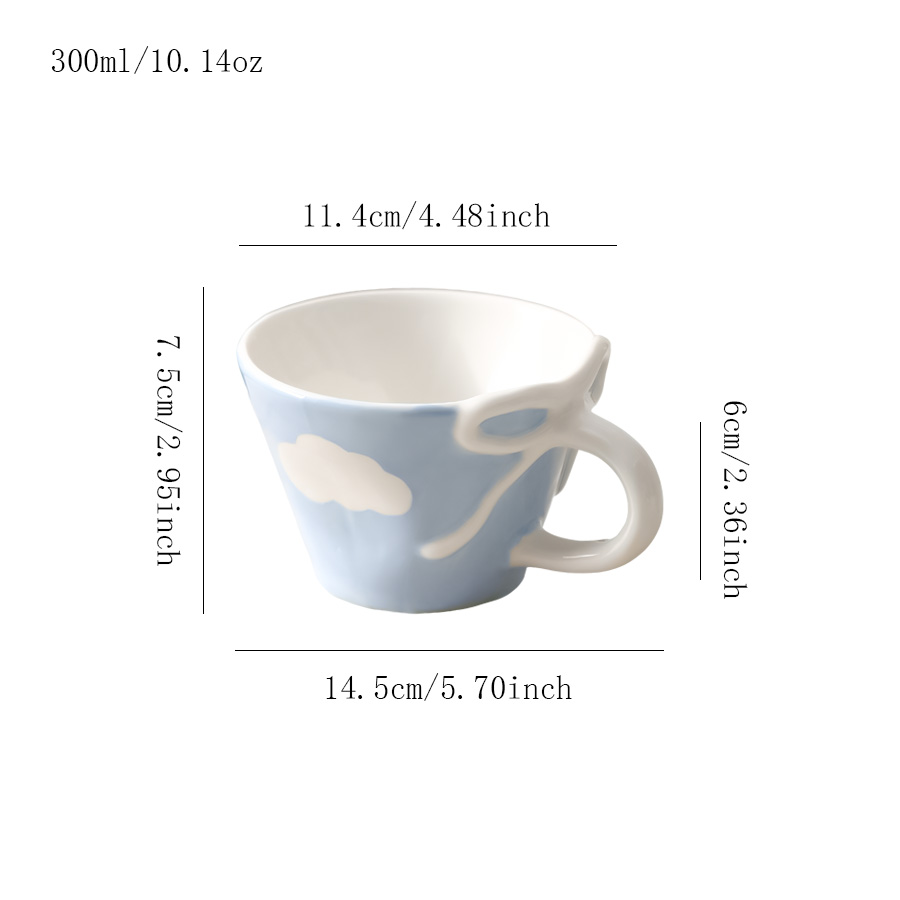 陶瓷杯牛奶杯杯子茶杯哑光陶瓷带手柄高颜值骨瓷微波炉创意釉下彩茶水伴手礼燕麦宾馆酒店过滤手工喝水麦片防尘刻花复古纯白色怀旧