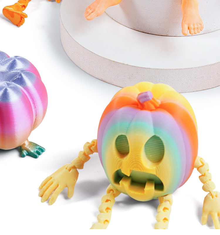 3D打印万圣节骷髅南瓜人关节可动摆件创意装饰手办生日礼物模型批详情7