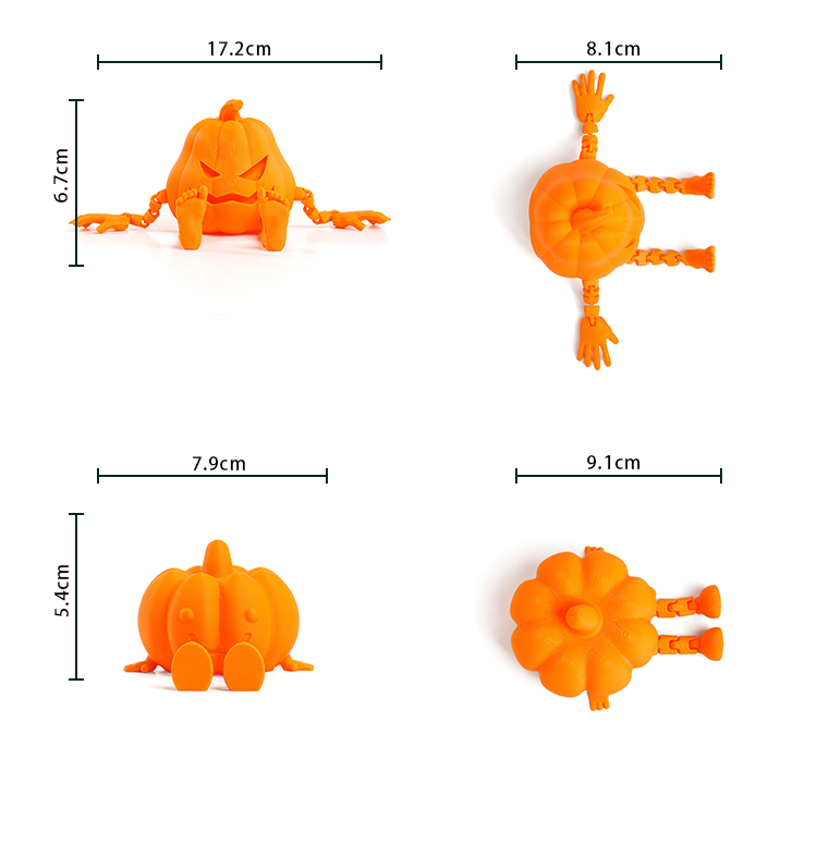 3D打印万圣节骷髅南瓜人关节可动摆件创意装饰手办生日礼物模型批详情10