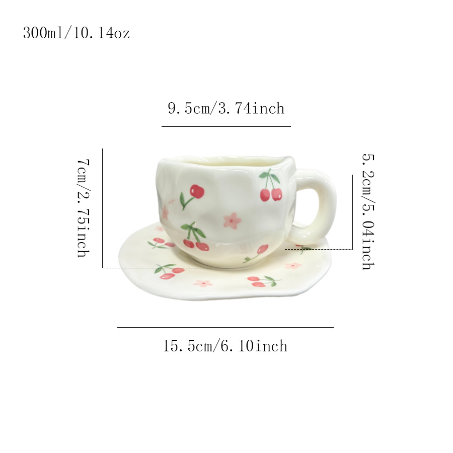 陶瓷杯蝶咖啡杯套装牛奶杯马克杯繁花高温可爱釉上彩陶瓷四口泡茶刻花哑光专用无盖喝水早餐釉下彩冷饮花卉民宿微波炉燕麦设计感