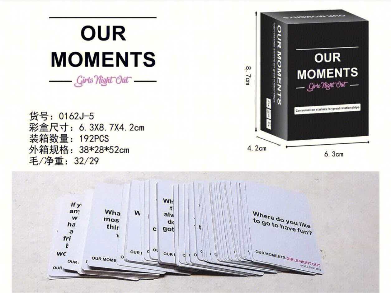 OUR MOMENTS女孩夜晚卡片套装盒装扑克牌金东乐姚记明仕达扑克游戏娱乐用品