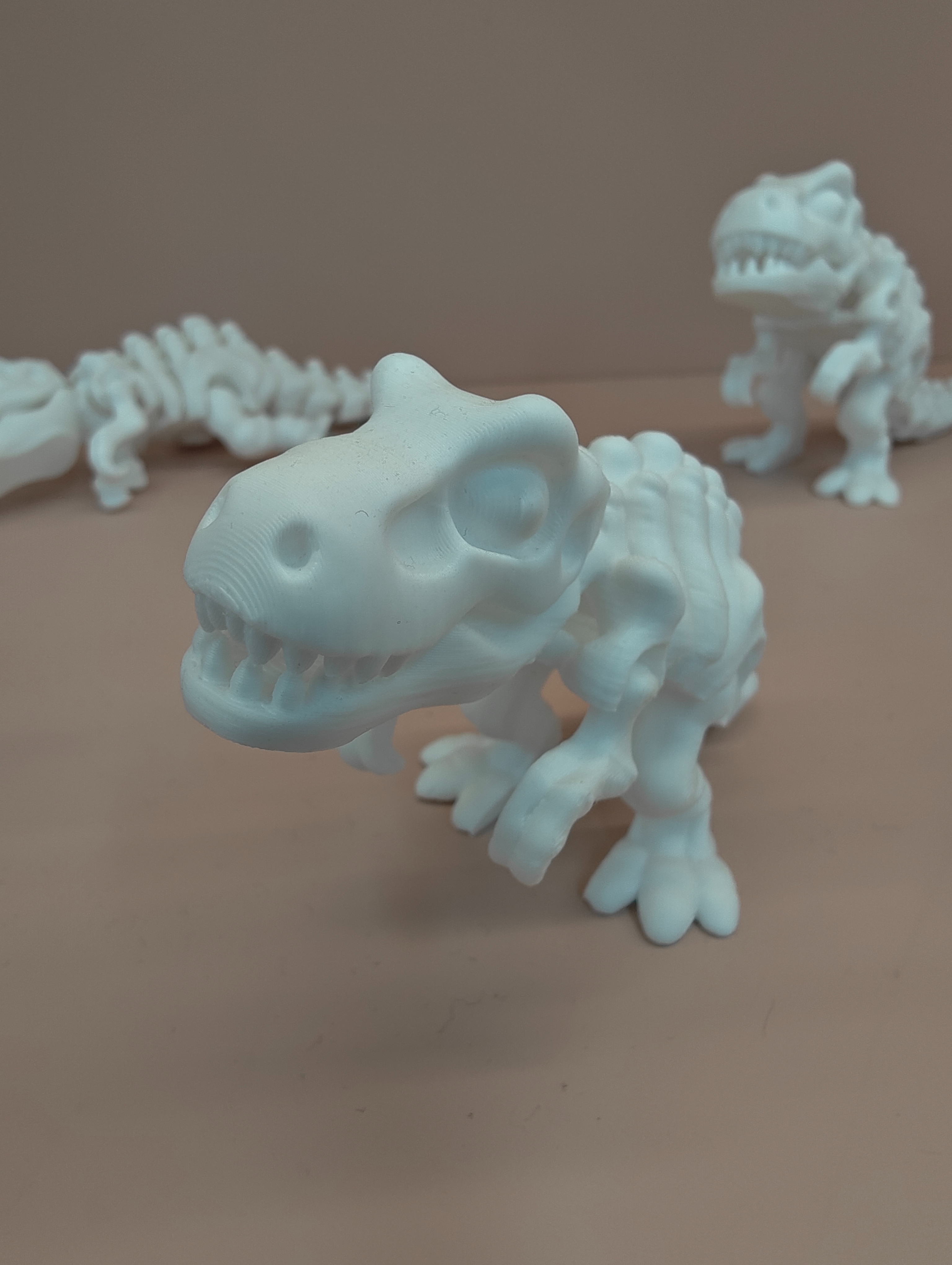 White skeleton model 3D printed dinosaur skeleton expansion toy, children's toy dinosaur toy, children's wristband fun interactive details Picture