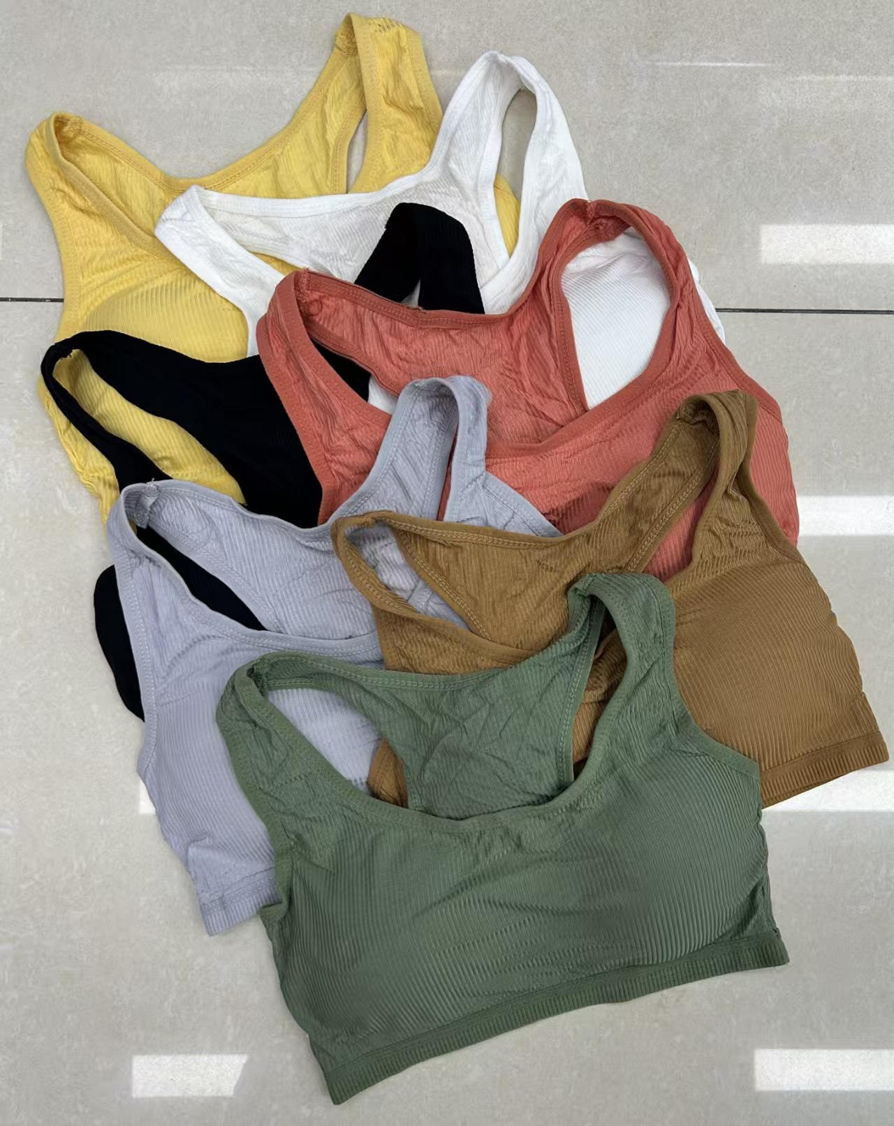 333# Foreign trade export Middle East and Africa Women's sporty and beautiful back-crossing solid color cotton women's beautiful back underwear QNI full figure