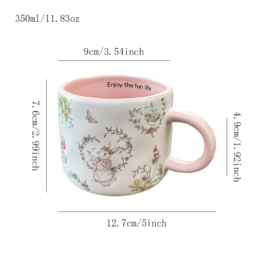 陶瓷杯水杯咖啡杯马克杯牛奶色釉燕麦家居活动泡茶卡通个人酒店手工四口早餐怀旧纯白色情侣带手柄高温家用简约宾馆繁花专用会议室
